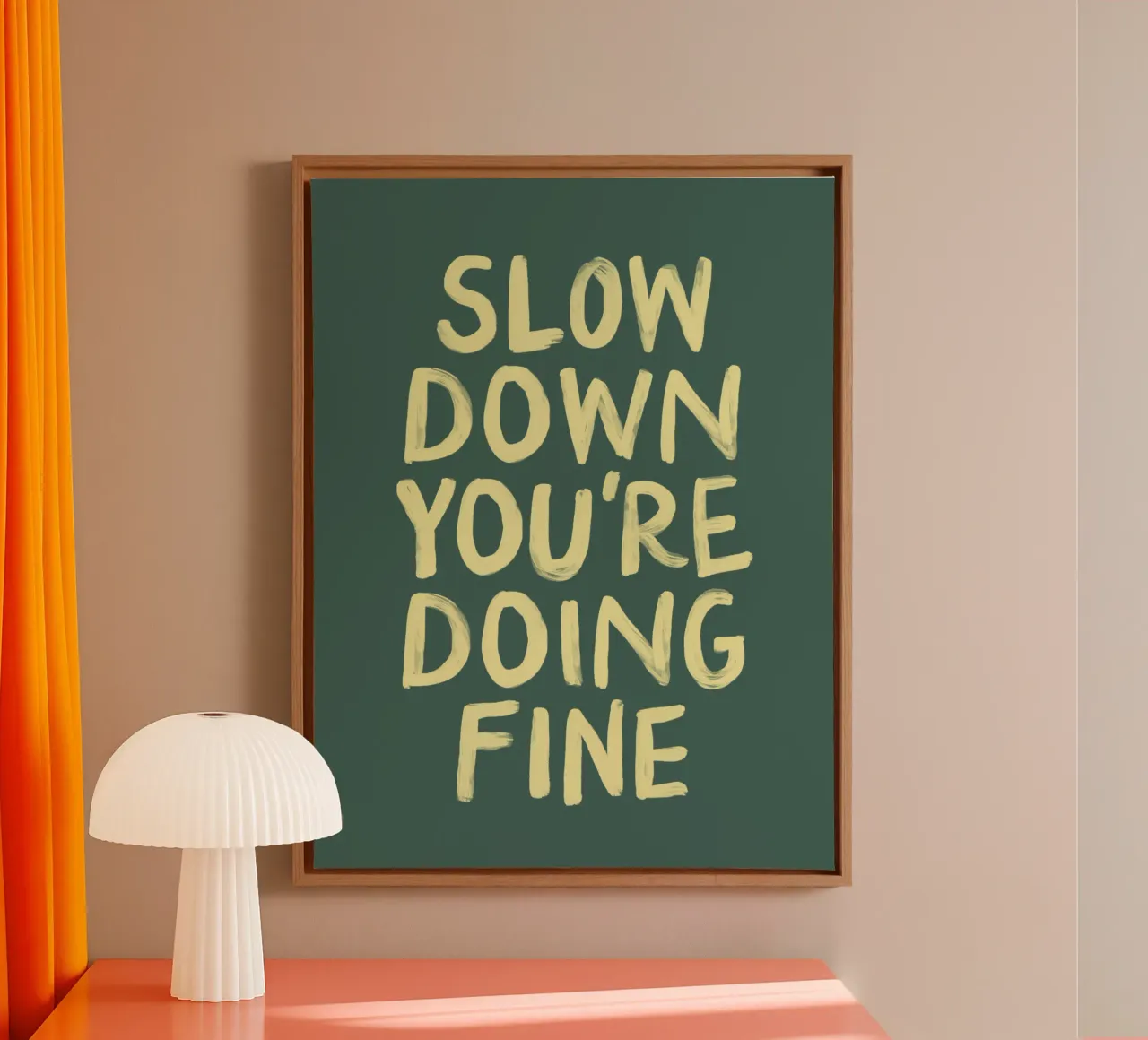 Slow Down You're Doing Fine Encouraging Motivational Quote canvas by THE MOTIVATED TYPE