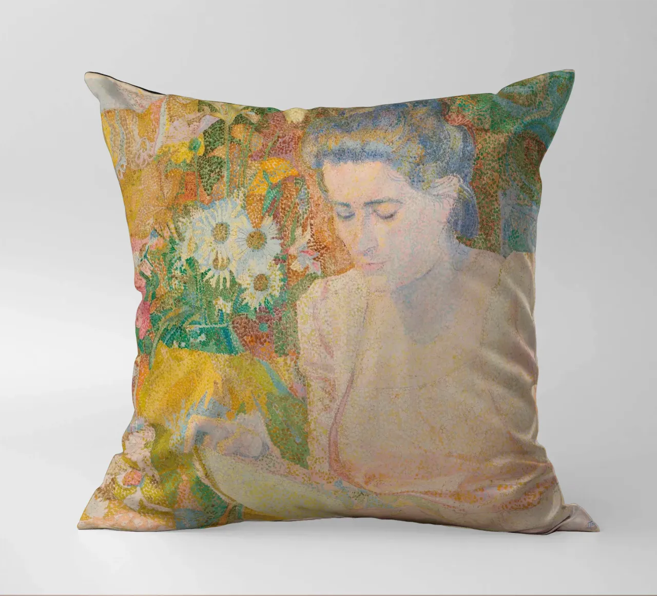 Donna che legge in un interno vivace - Jan Toorop cuscino da Studio Vintage