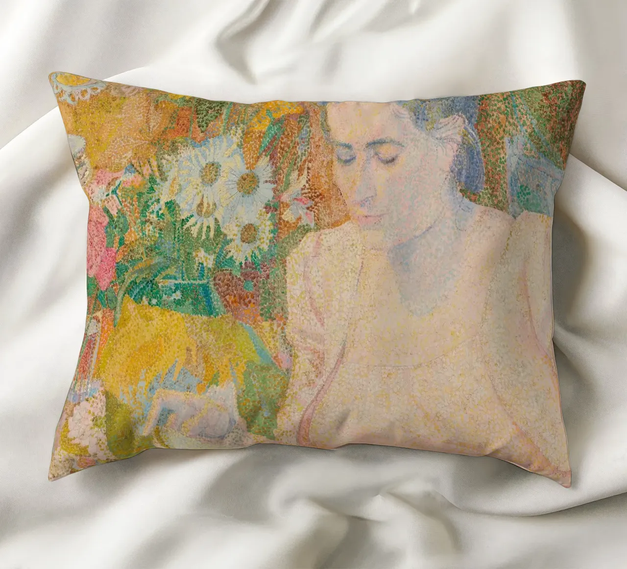 Donna che legge in un interno vivace - Jan Toorop cuscino da Studio Vintage