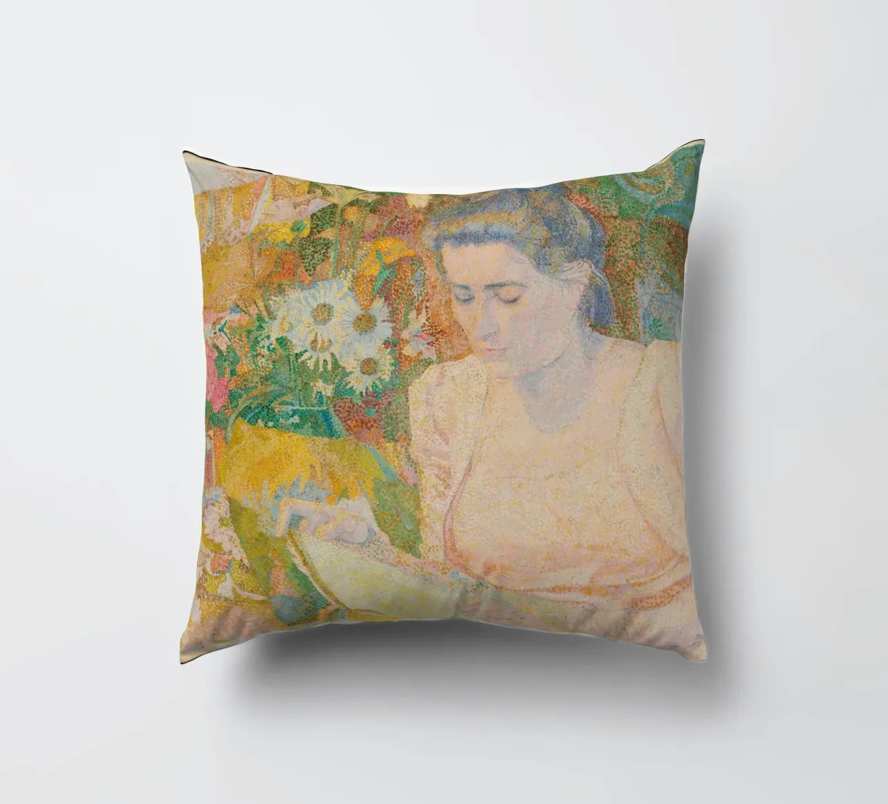 Donna che legge in un interno vivace - Jan Toorop cuscino da Studio Vintage