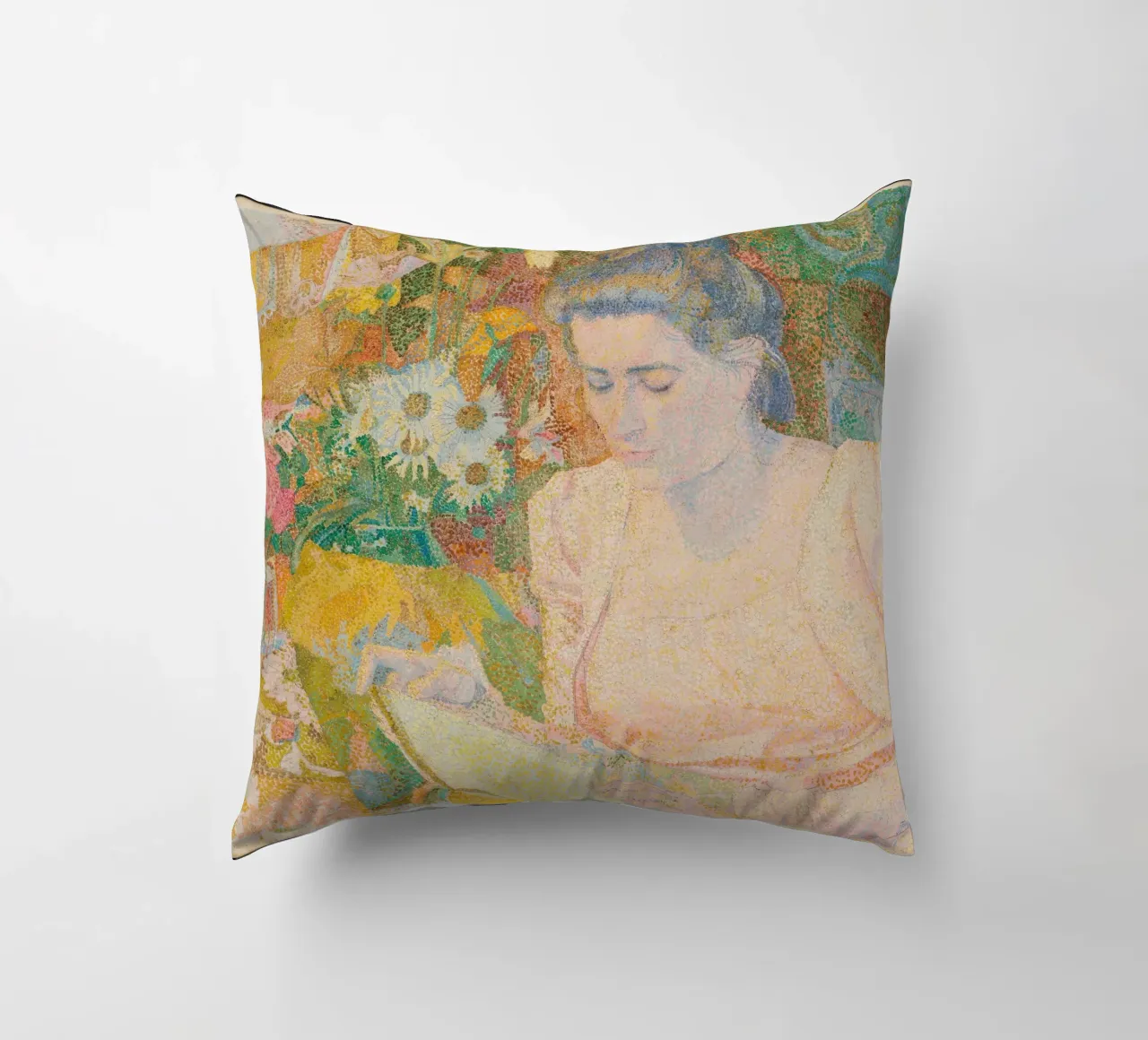 Donna che legge in un interno vivace - Jan Toorop cuscino da Studio Vintage