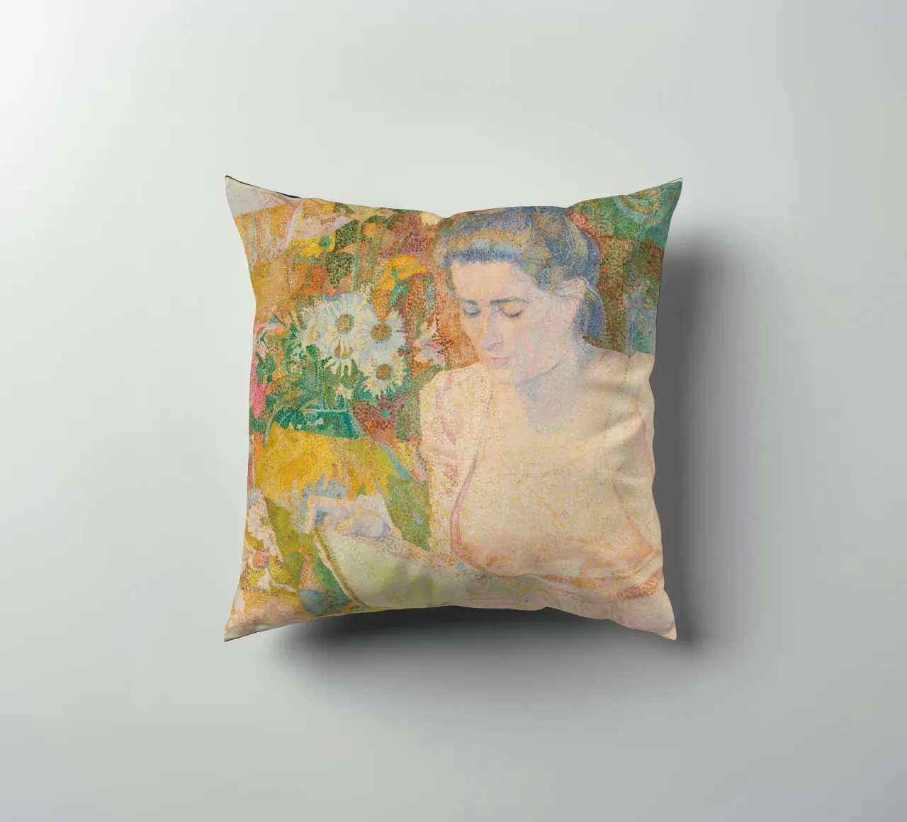 Donna che legge in un interno vivace - Jan Toorop cuscino da Studio Vintage