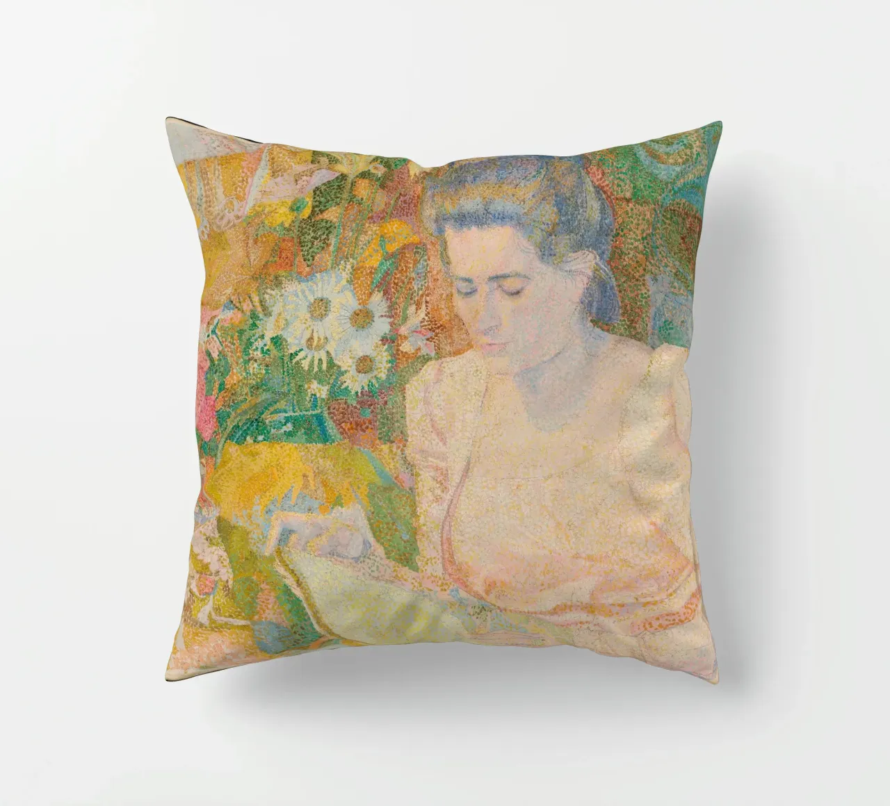 Donna che legge in un interno vivace - Jan Toorop cuscino da Studio Vintage