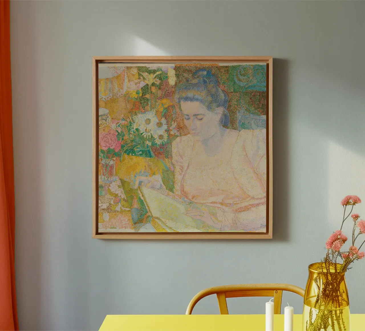 Woman Reading in a Vibrant Interior – Jan Toorop canvas by Studio Vintage