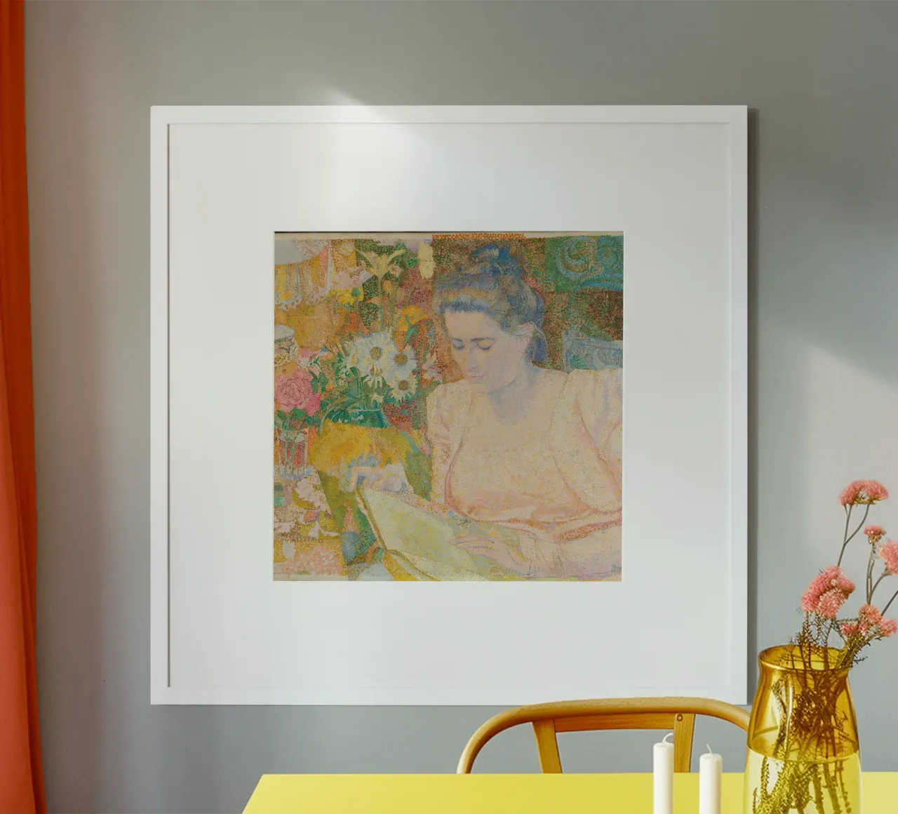 Donna che legge in un interno vivace - Jan Toorop carta hahnemühle da Studio Vintage
