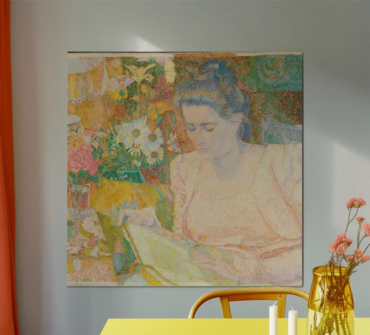 Donna che legge in un interno vivace - Jan Toorop carta hahnemühle da Studio Vintage