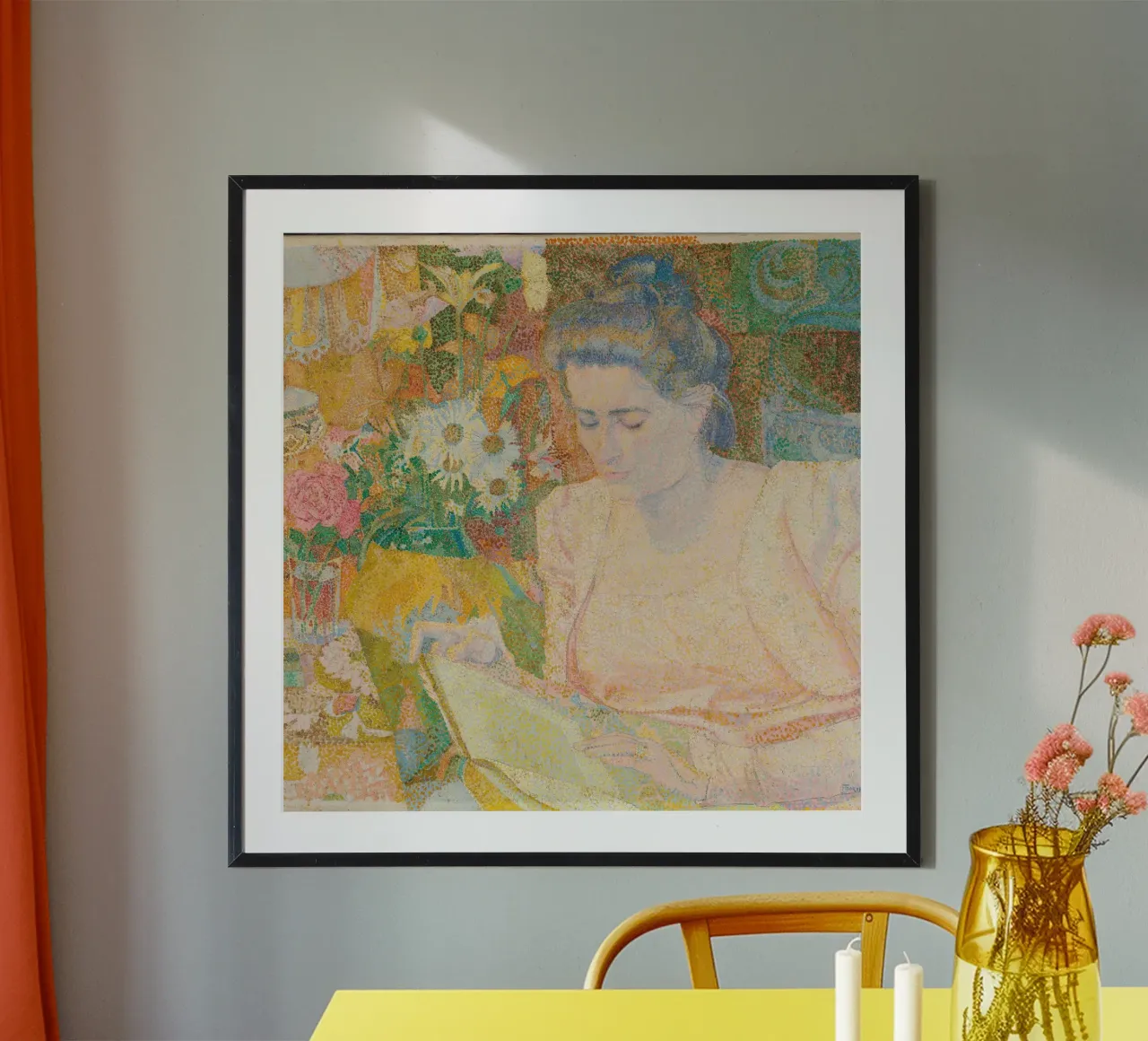 Donna che legge in un interno vivace - Jan Toorop carta hahnemühle da Studio Vintage