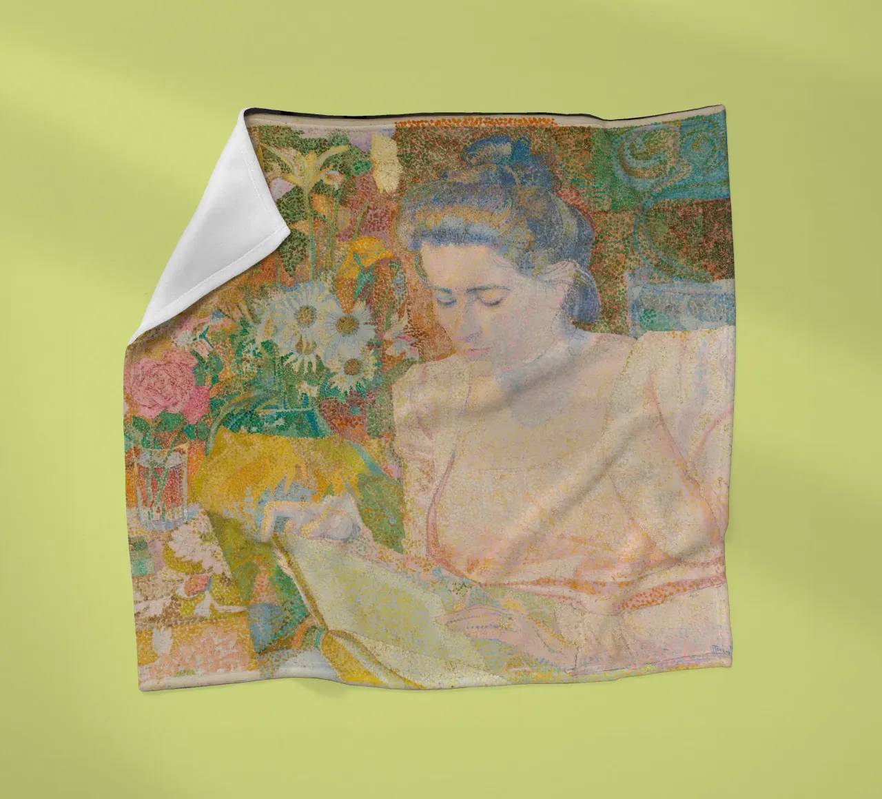 Donna che legge in un interno vivace - Jan Toorop coperta in pile da Studio Vintage