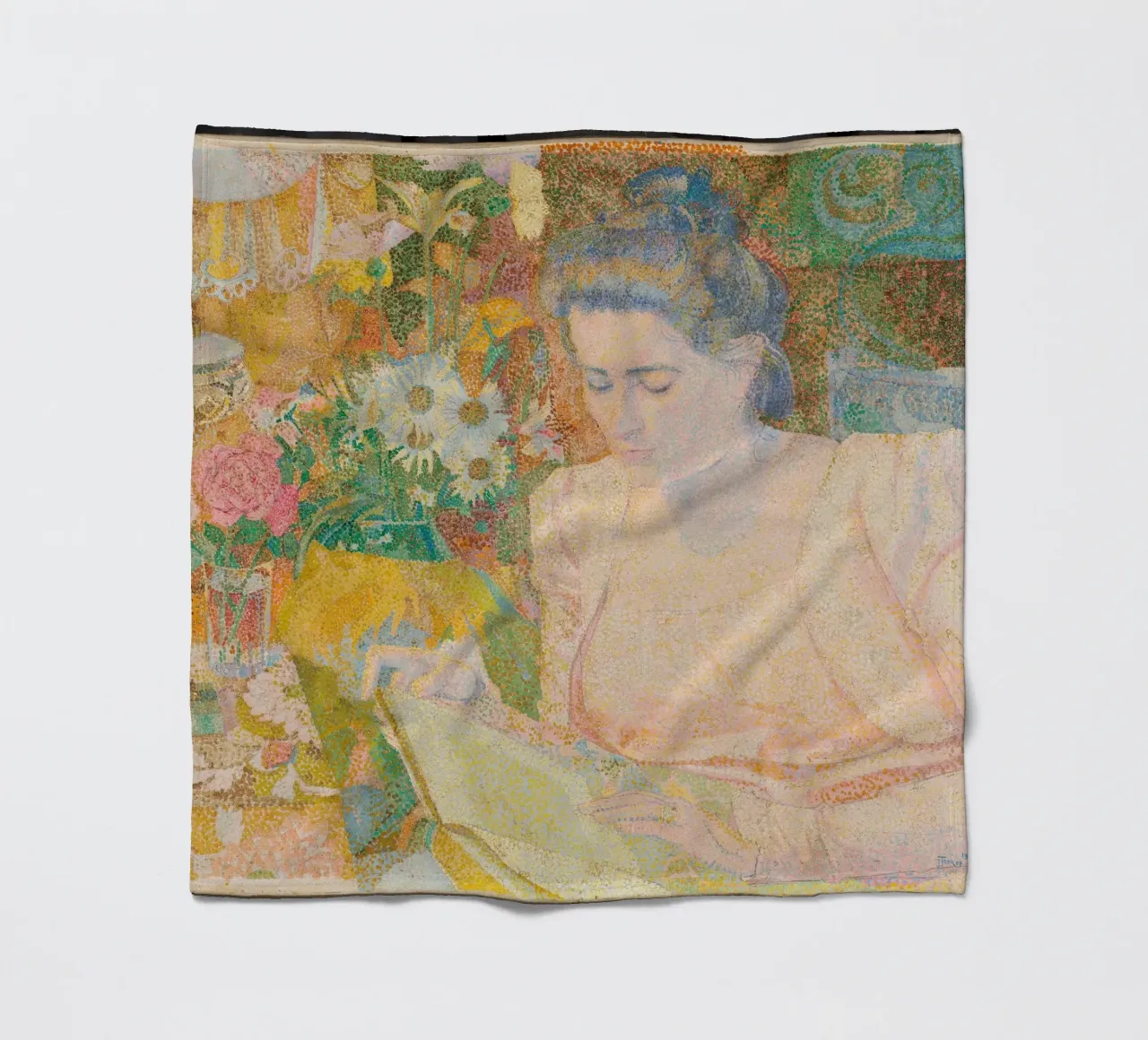 Donna che legge in un interno vivace - Jan Toorop coperta in pile da Studio Vintage