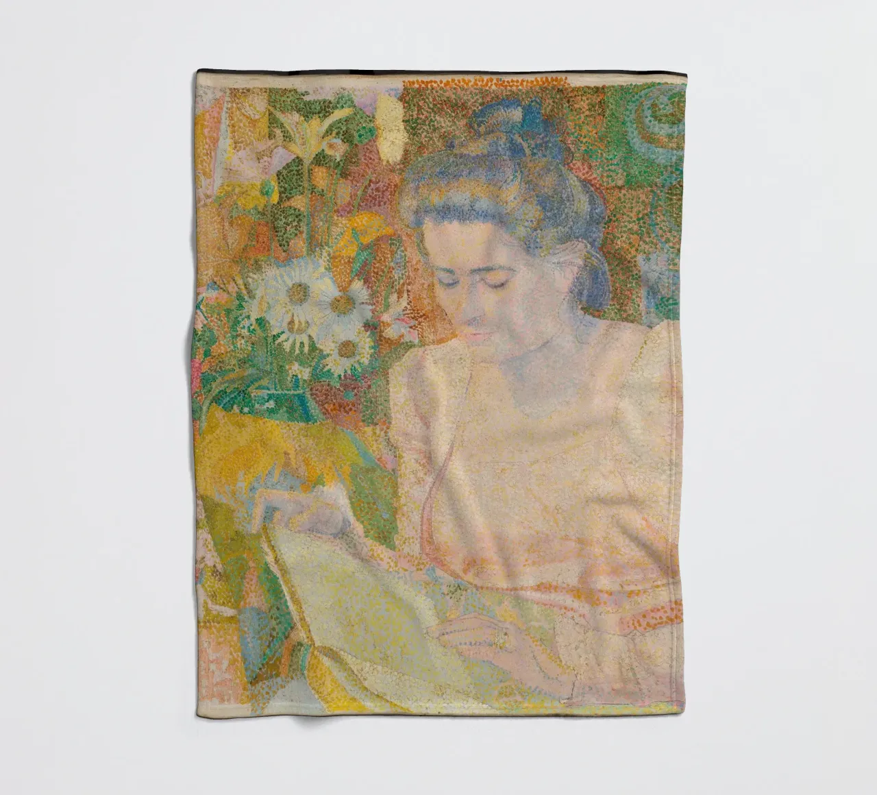 Donna che legge in un interno vivace - Jan Toorop coperta in pile da Studio Vintage