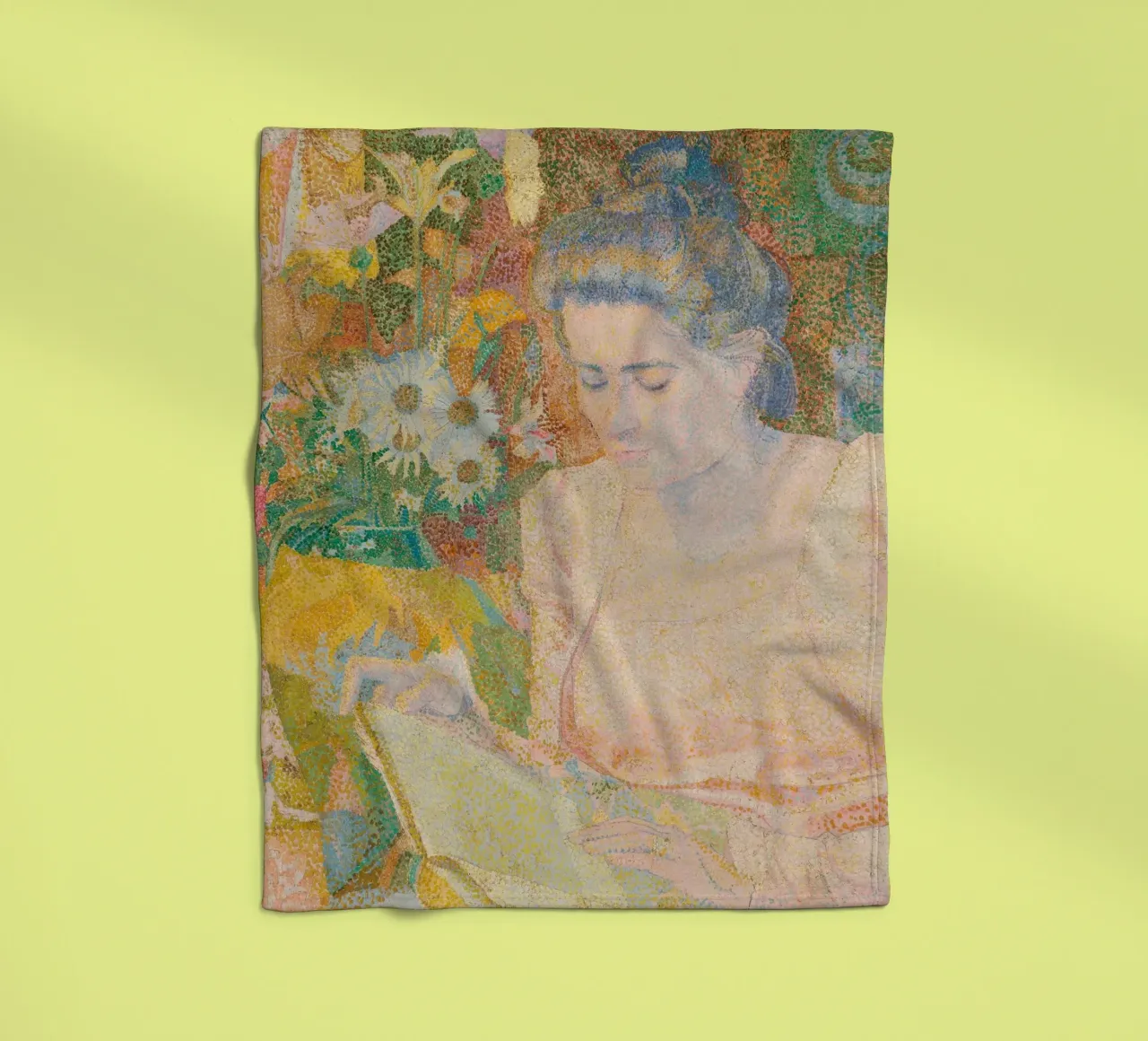 Donna che legge in un interno vivace - Jan Toorop coperta in pile da Studio Vintage