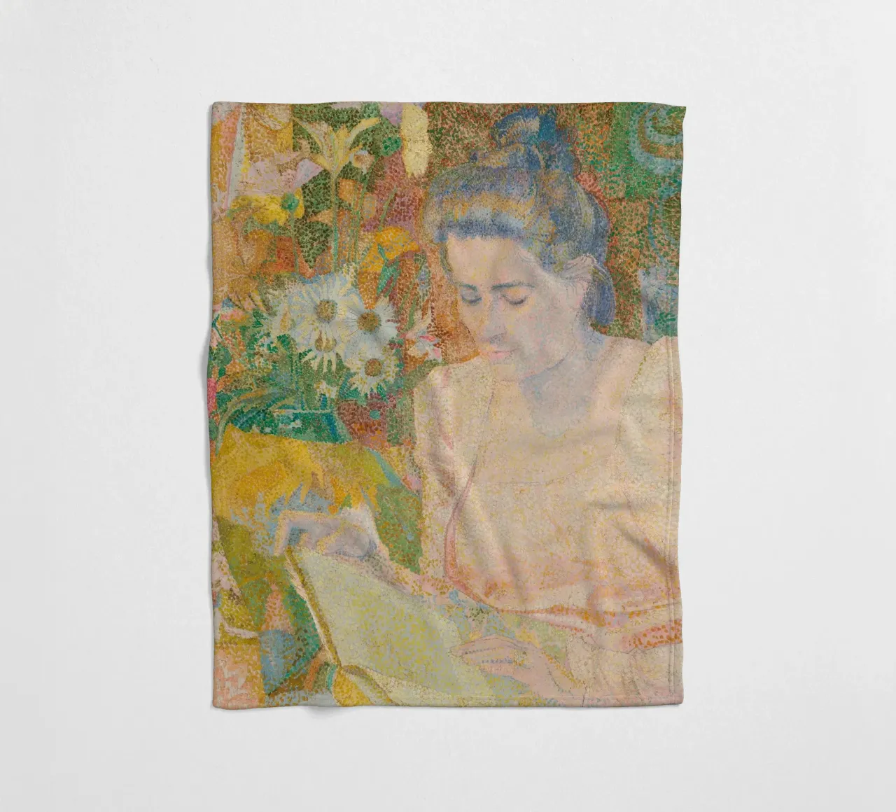 Donna che legge in un interno vivace - Jan Toorop coperta in pile da Studio Vintage