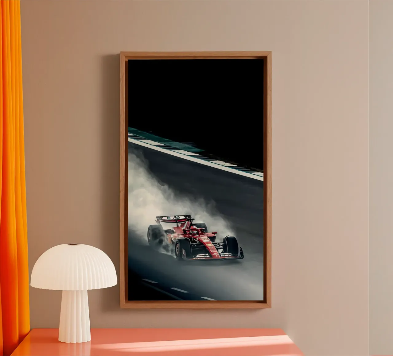 auto f1 tela con Cornice a cassetta da mitaco