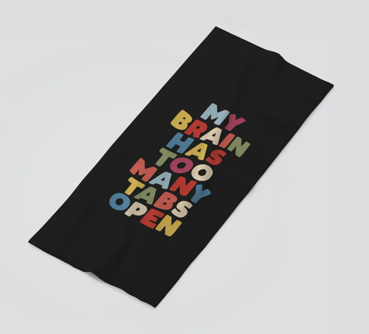 Mon cerveau a trop d'onglets ouverts Typographie Citation Print serviette de plage de THE MOTIVATED TYPE