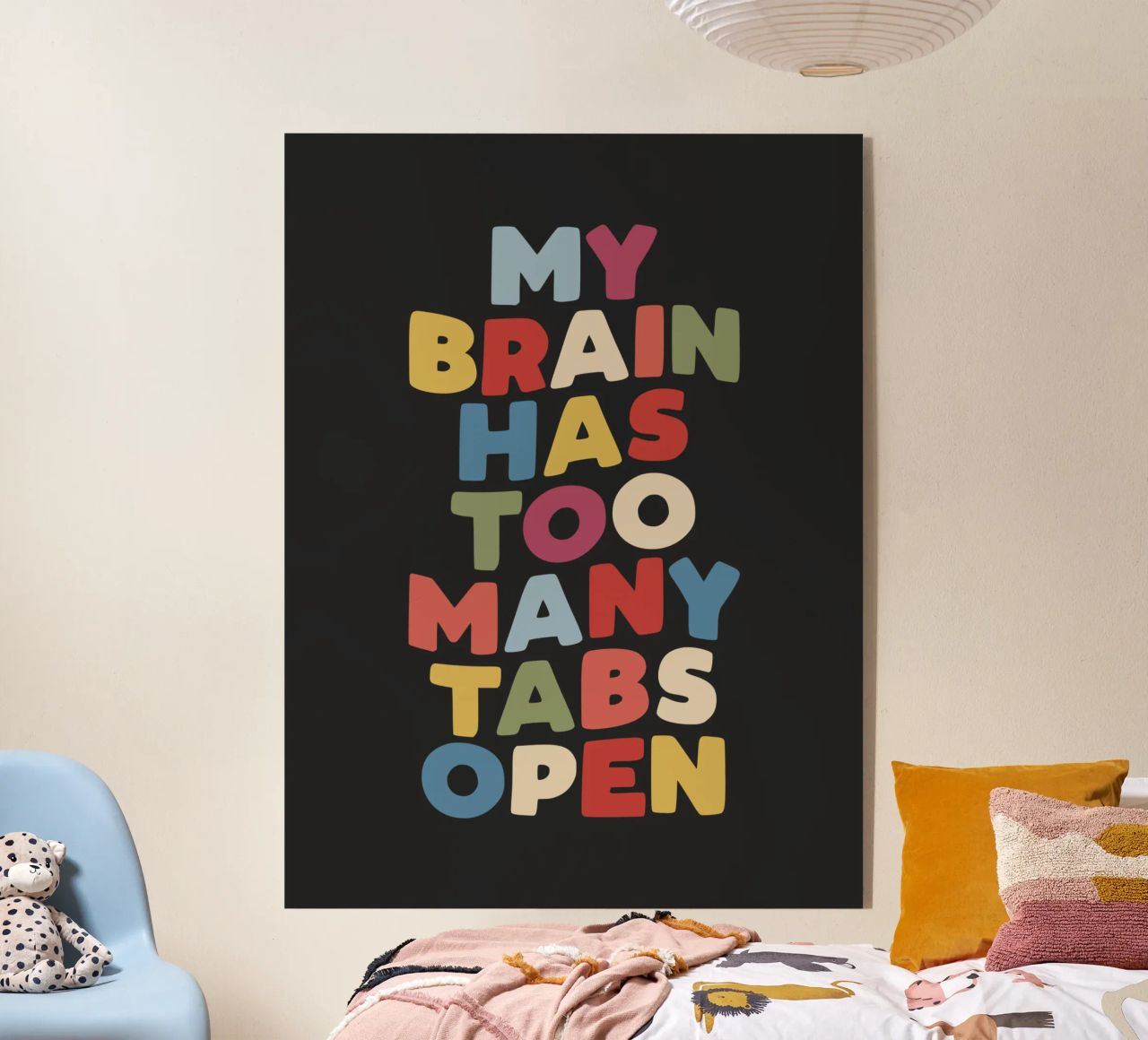 My Brain Has Too Many Tabs Open Typography Quote Print Acryl-Glas von THE MOTIVATED TYPE