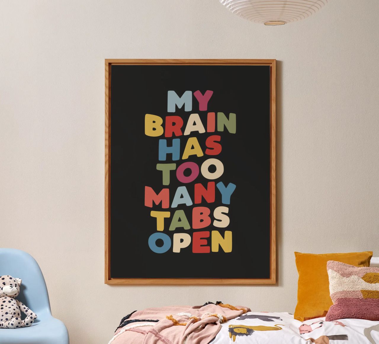 My Brain Has Too Many Tabs Open Typography Quote Print alu-dibond by THE MOTIVATED TYPE