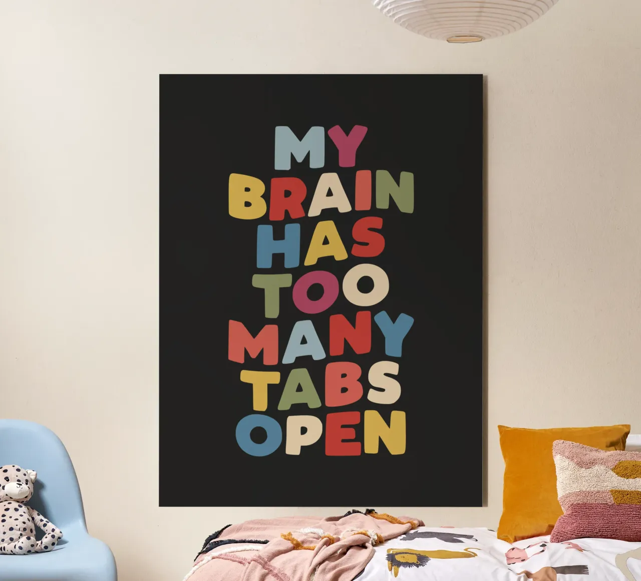 My Brain Has Too Many Tabs Open Typography Quote Print Forex-Platte von THE MOTIVATED TYPE