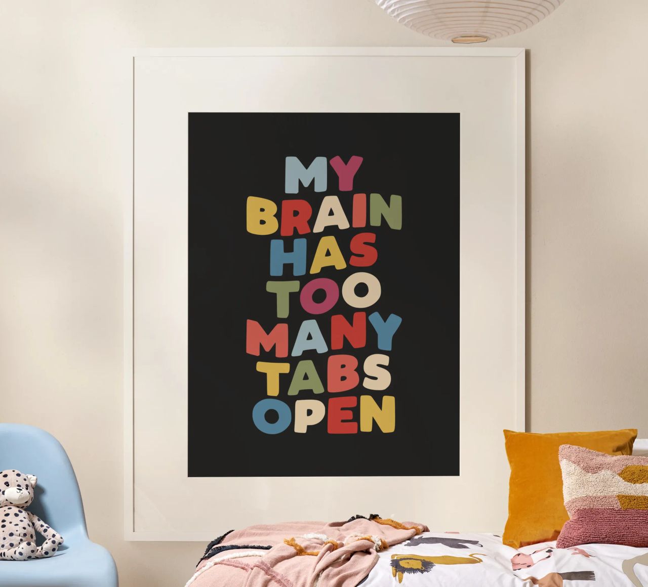 My Brain Has Too Many Tabs Open Typography Quote Print hahnemühle by THE MOTIVATED TYPE