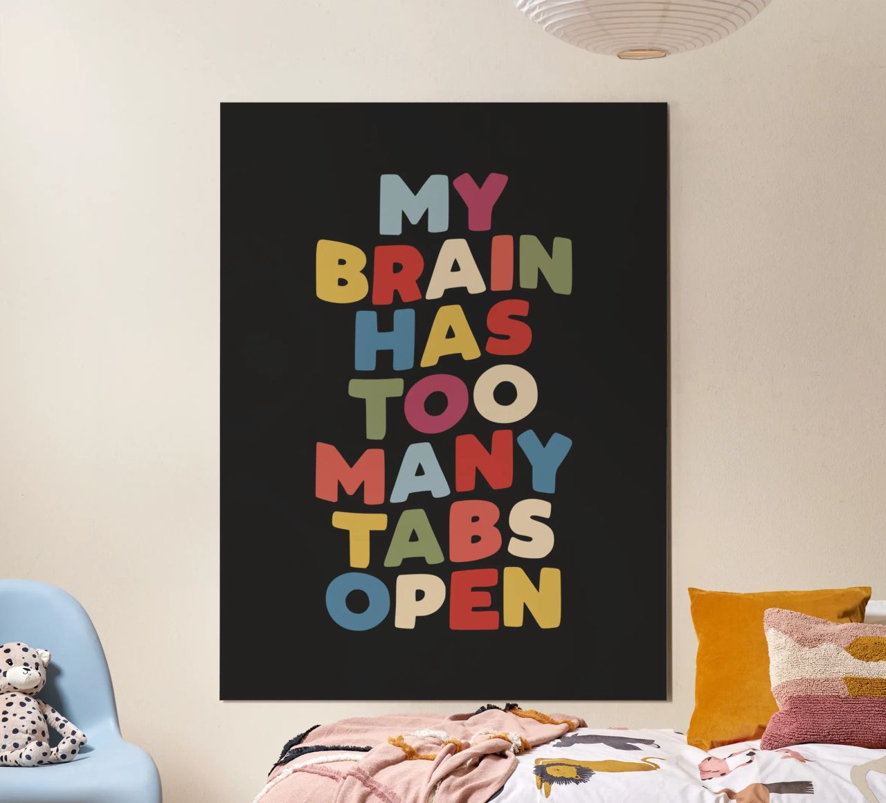 My Brain Has Too Many Tabs Open Typography Quote Print hahnemühle by THE MOTIVATED TYPE
