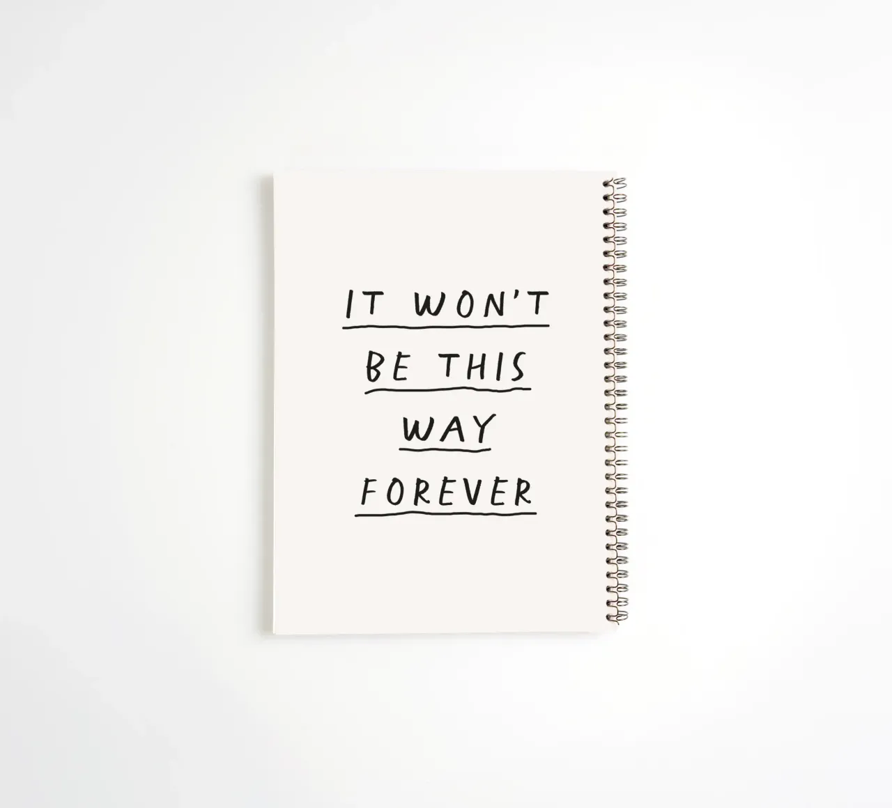 Non sarà così per sempre Speranza Minimalista Ispirazione diario ad anelli da THE MOTIVATED TYPE