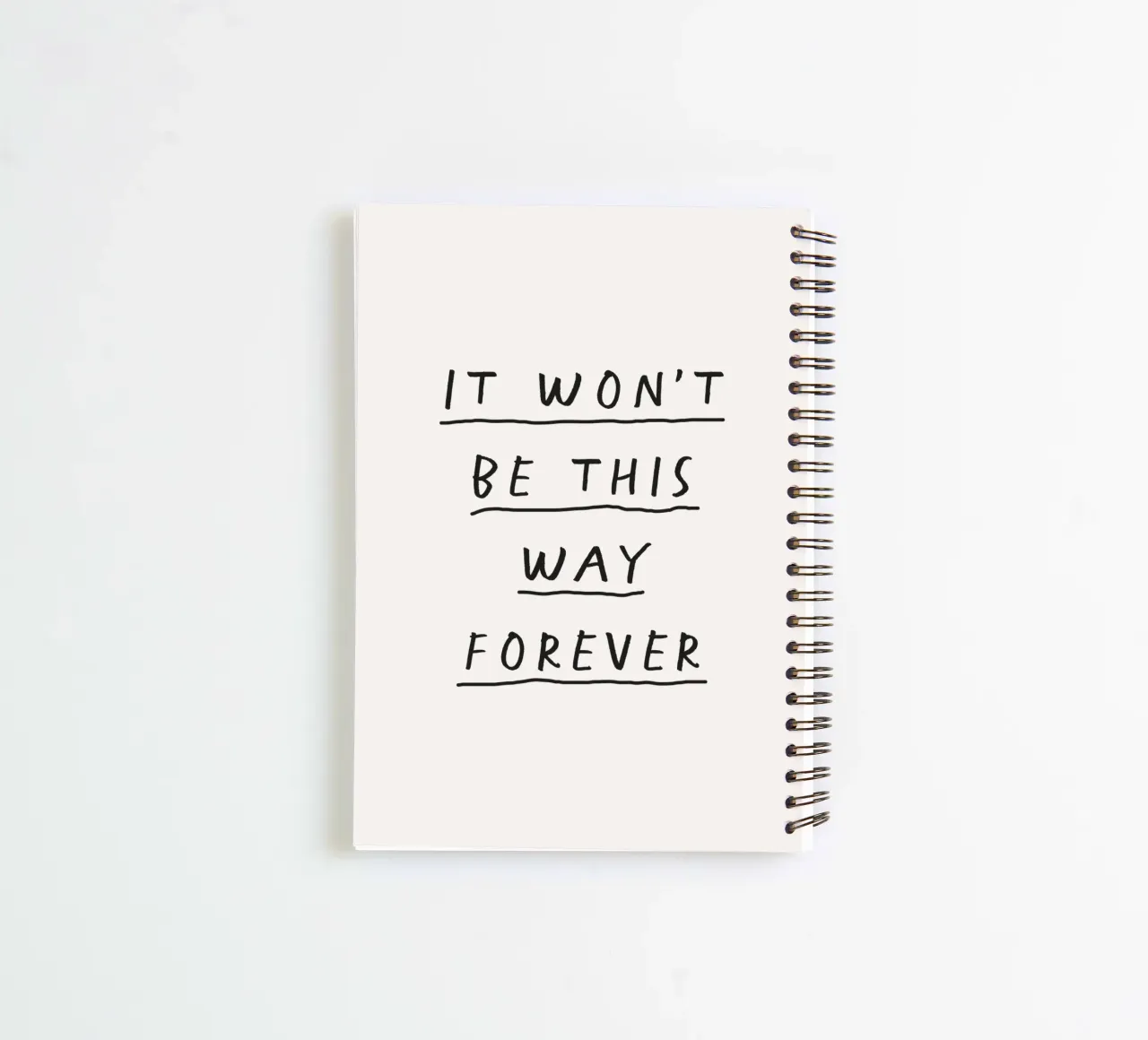 Non sarà così per sempre Speranza Minimalista Ispirazione diario ad anelli da THE MOTIVATED TYPE