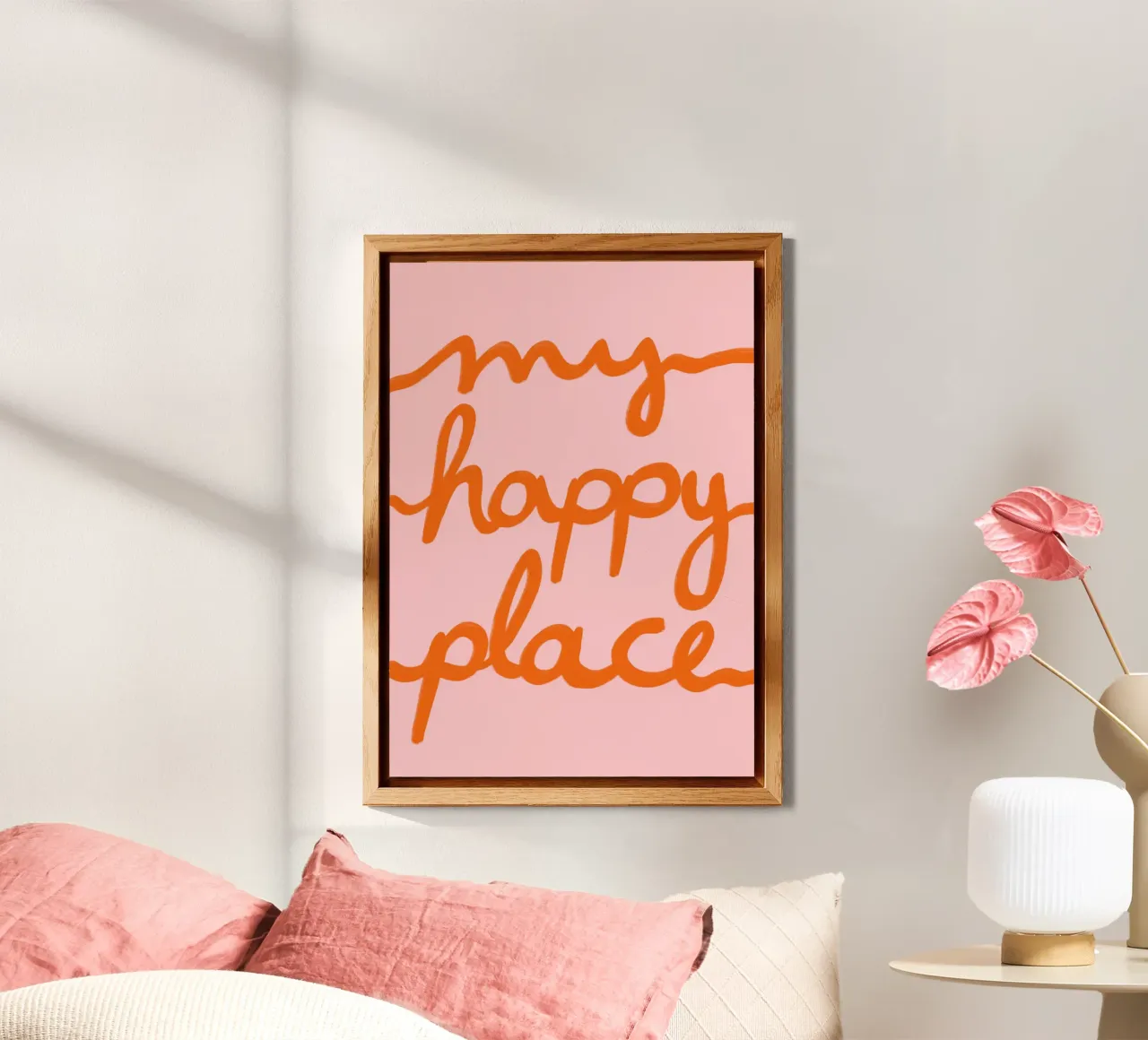 My happy place orange rosa alluminio dibond da BAINAI