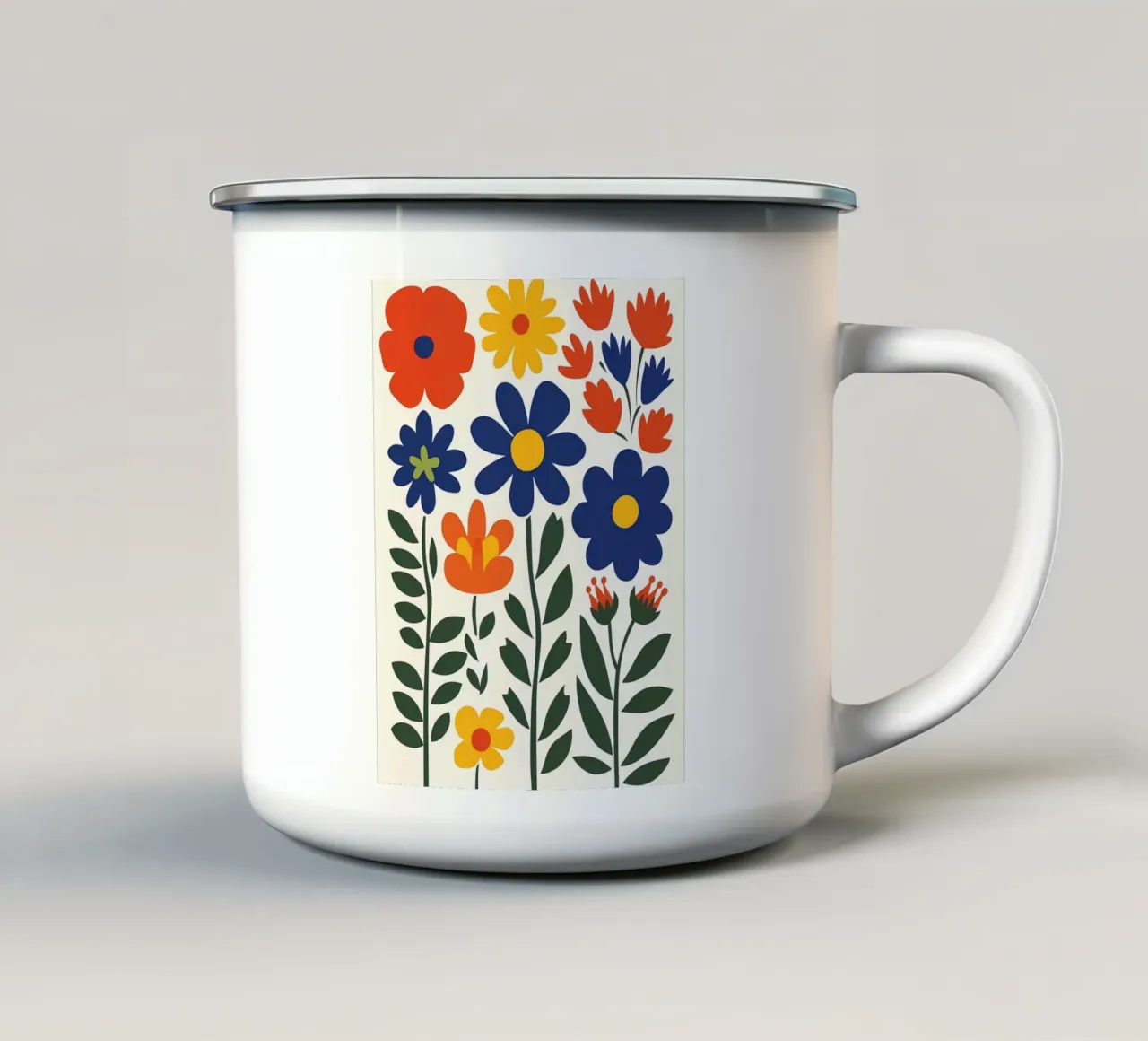 Fiori popolari colorati tazza in smalto da IamHomeStudio