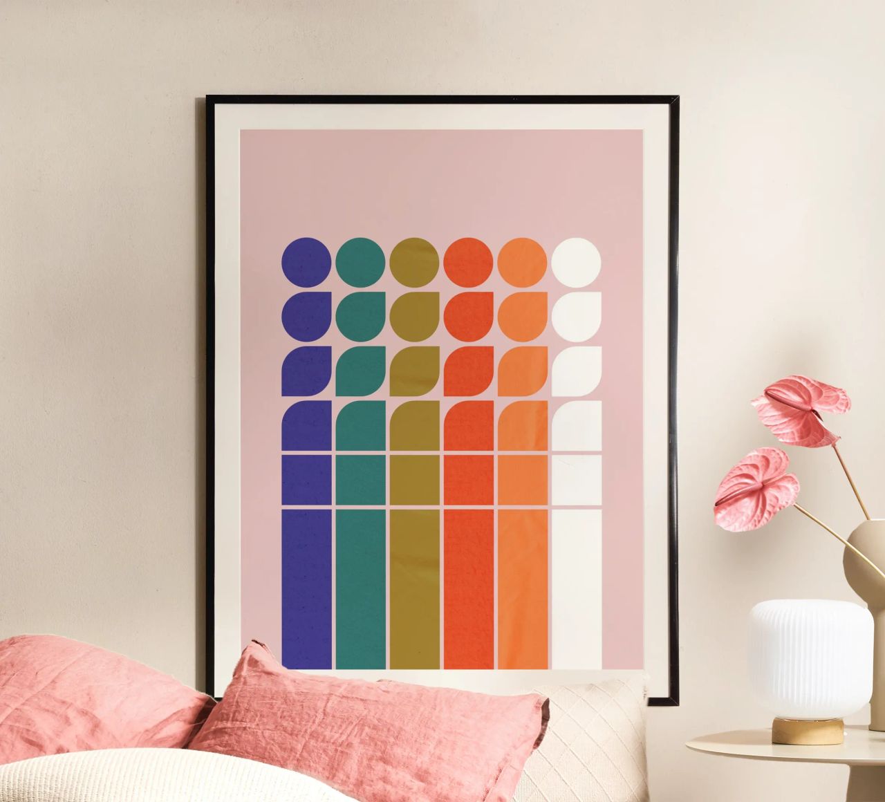 Color Balance - Art abstrait géométrique inspiré du Bauhaus poster de showmemars
