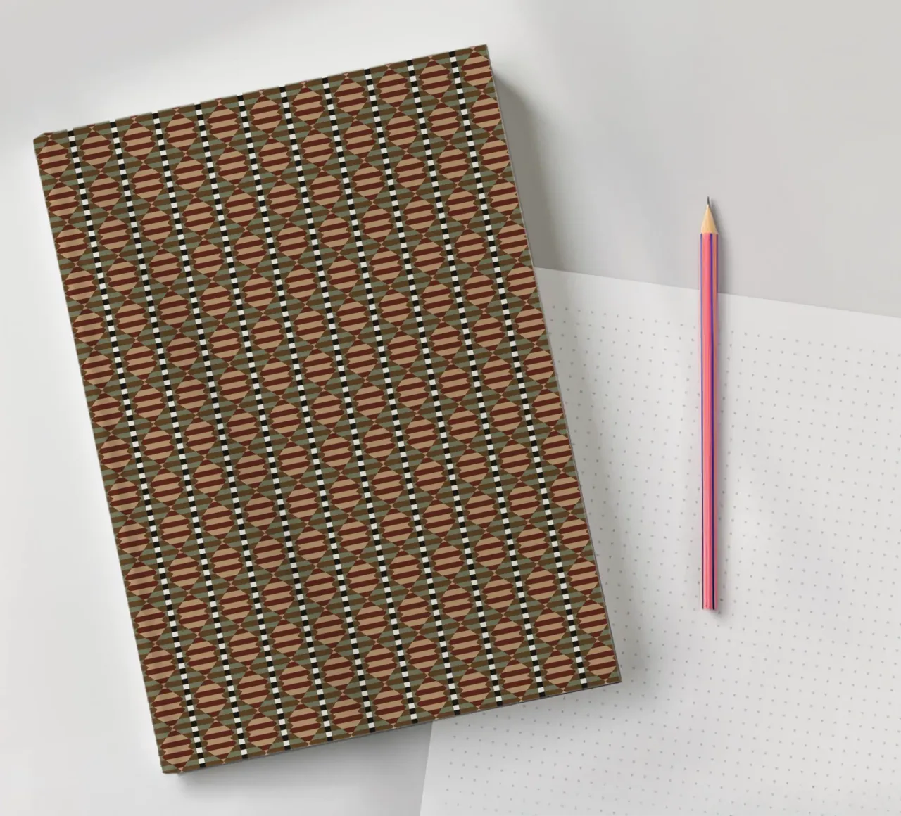 Motif géométrique psychédélique sans couture 2 carnet de notes de Little Dean