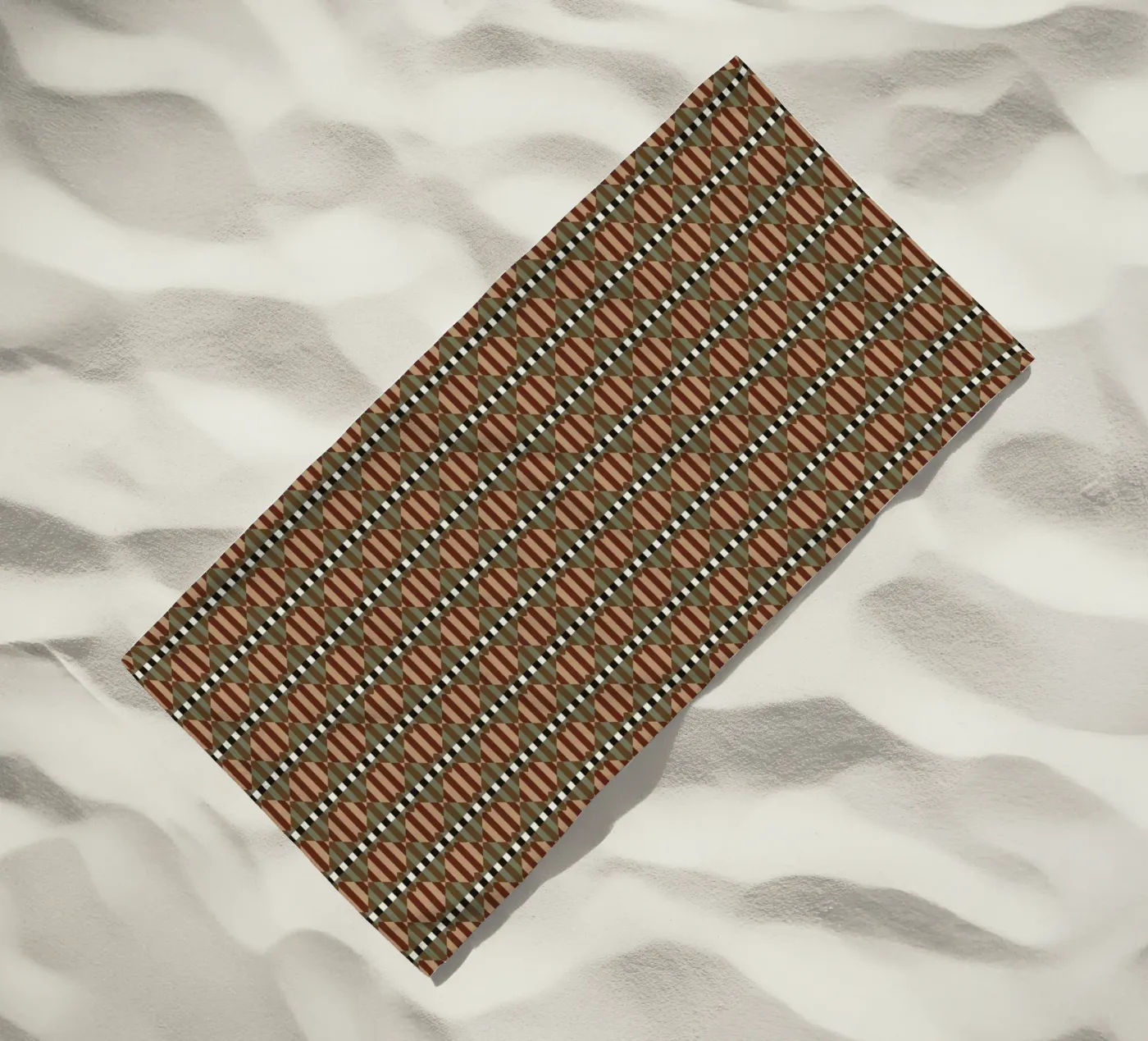 Psychedelic seamless geometric pattern 2 beach towel by Little Dean