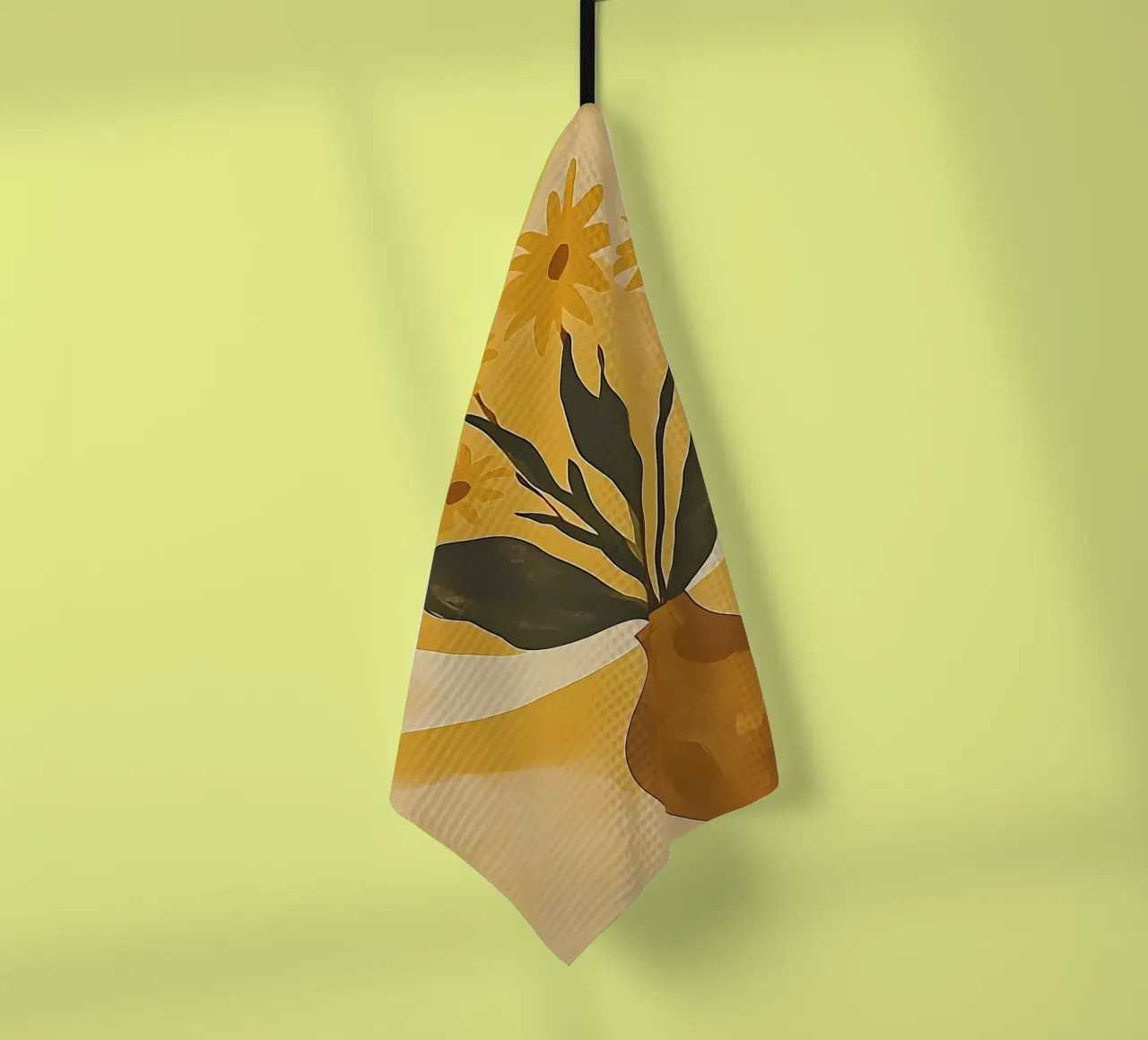 Fiori gialli in vaso canovaccio da cucina da IamHomeStudio