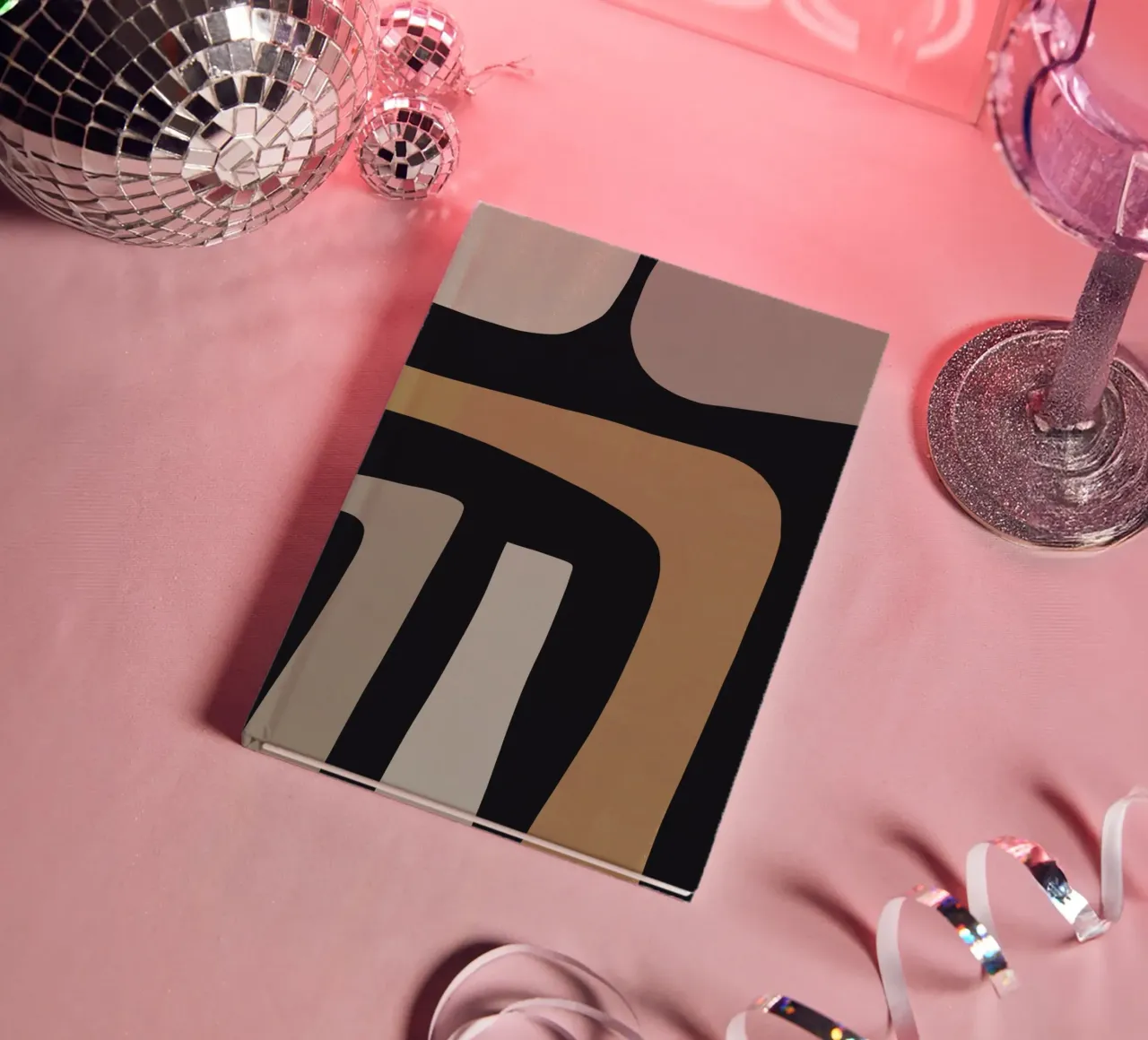 Grey abstract arrangement notebook by Little Dean