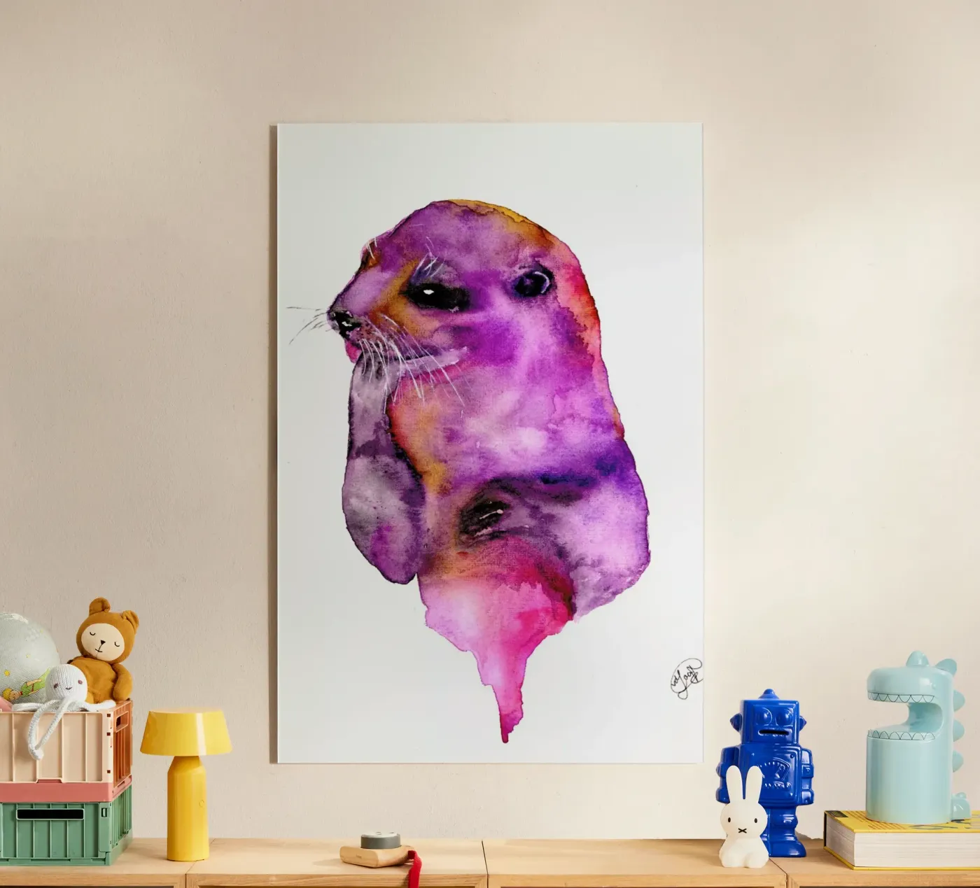 Otter Acryl-Glas von Larissa van der Laan