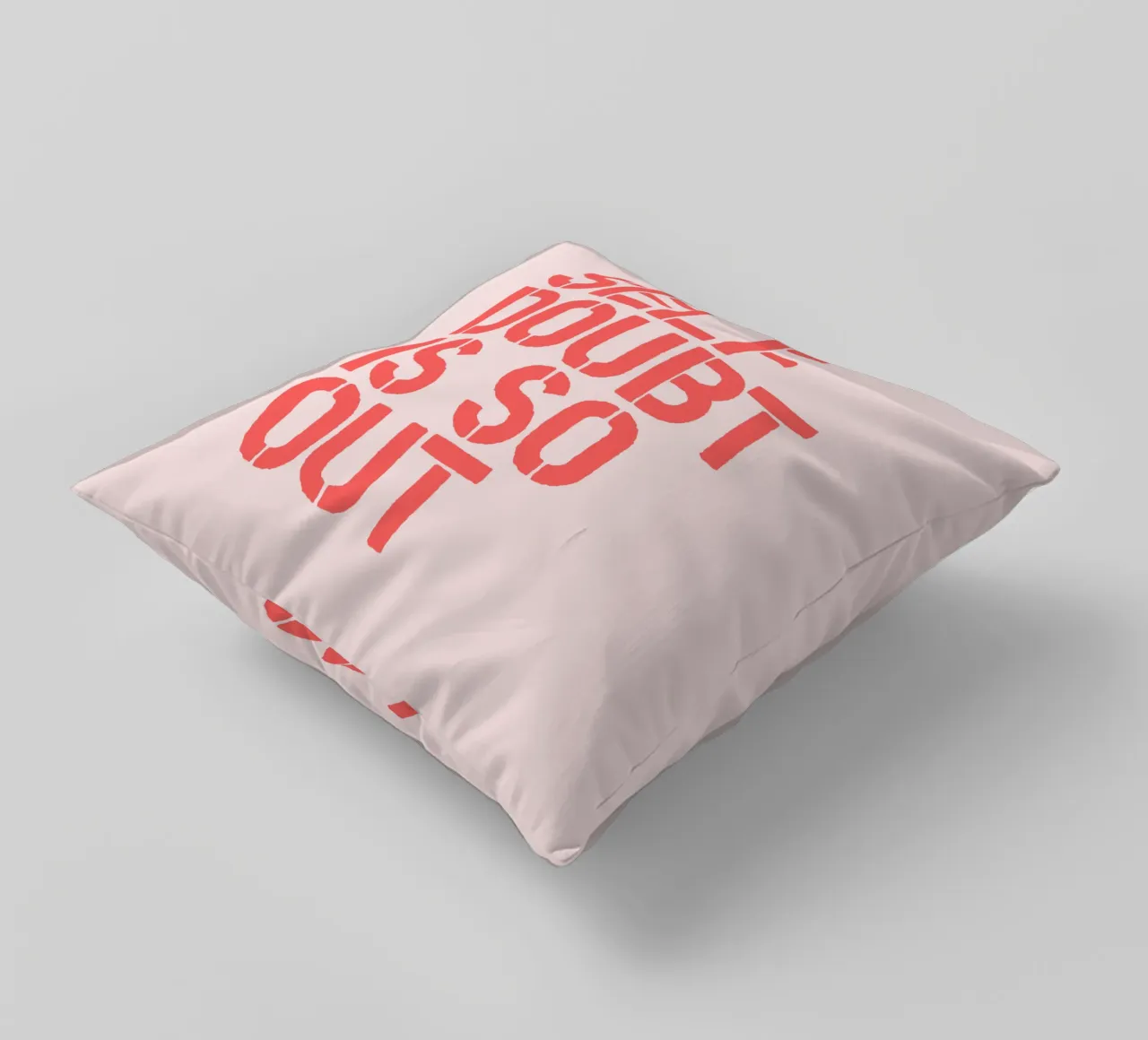 Self Doubt is So Out Confident Motivational Typography Print decorative cushion by THE MOTIVATED TYPE