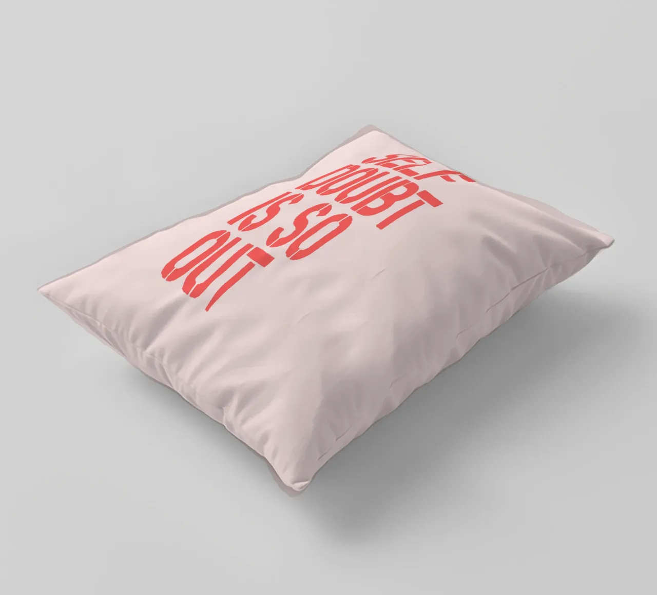 Self Doubt is So Out Confident Motivational Typography Print decorative cushion by THE MOTIVATED TYPE