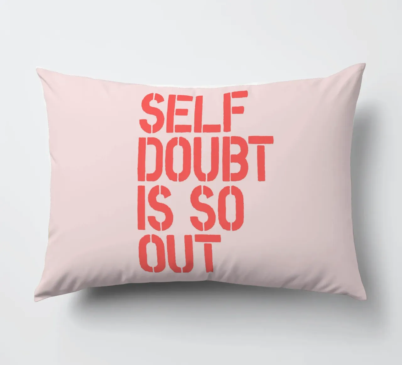 Self Doubt is So Out Confident Motivational Typography Print decorative cushion by THE MOTIVATED TYPE