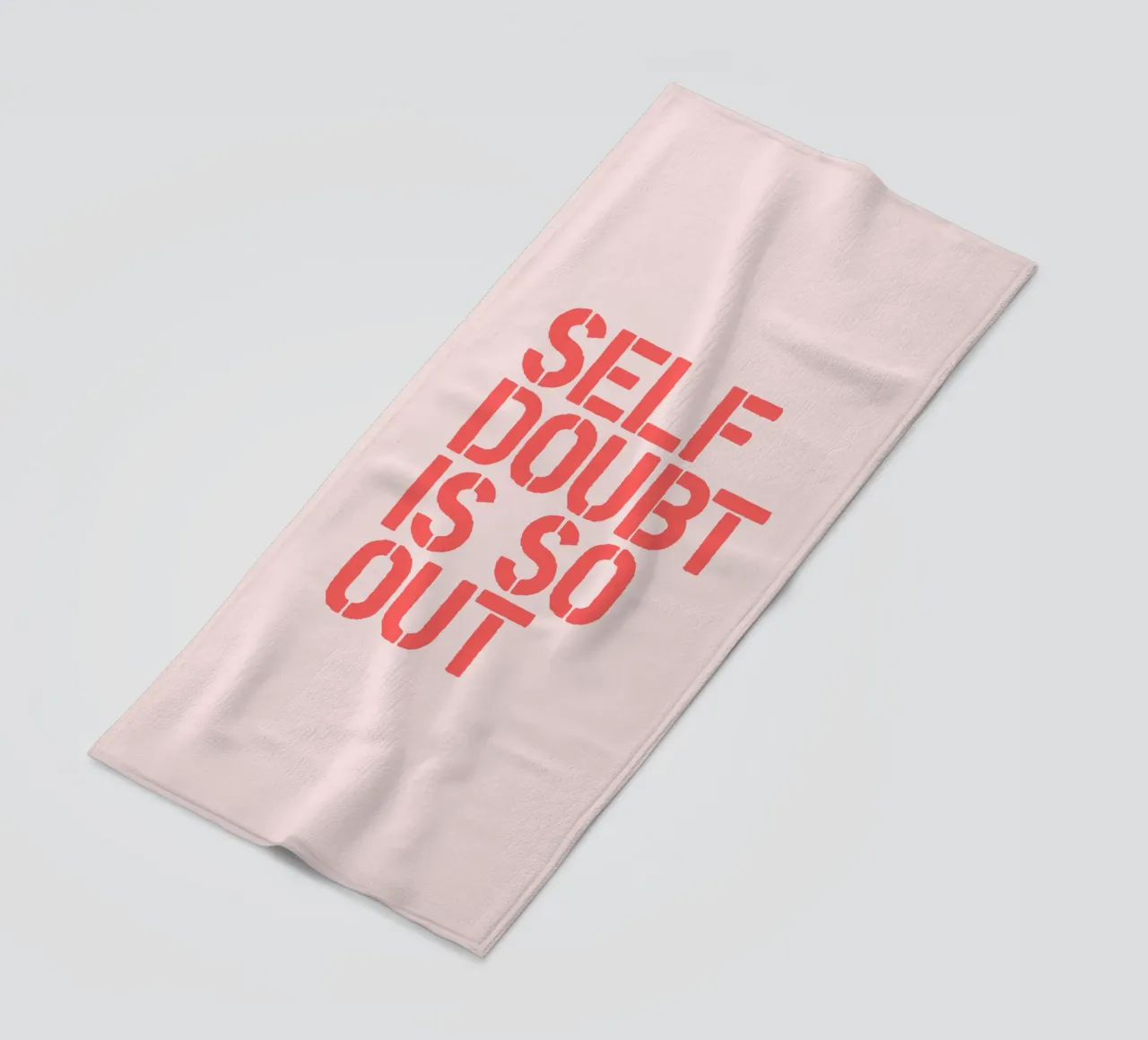 Self Doubt is So Out Confident Motivational Typography Print beach towel by THE MOTIVATED TYPE