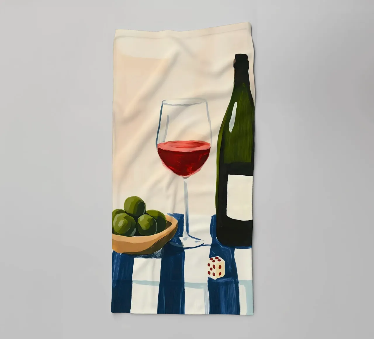 Wine Olives Domino towel by IamHomeStudio