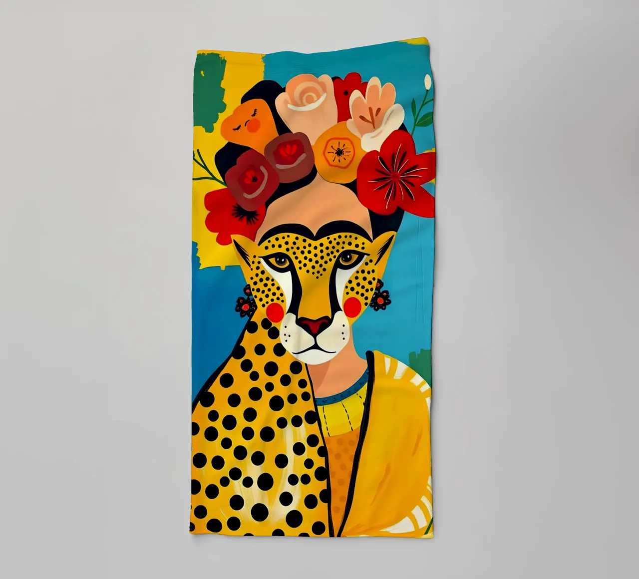 Frida Kahlo Ghepardo asciugamano da bagno da ARTOMATIC