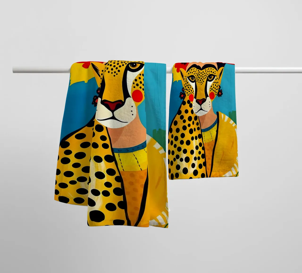 Frida Kahlo Ghepardo asciugamano da bagno da ARTOMATIC