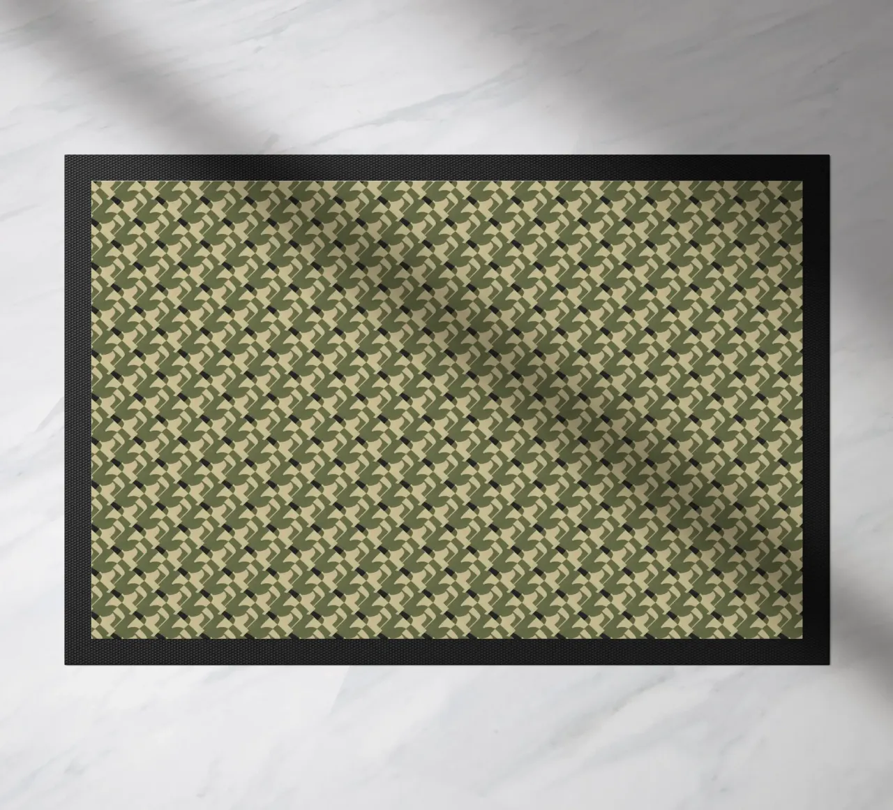 Green copper abstract pattern doormat by Little Dean