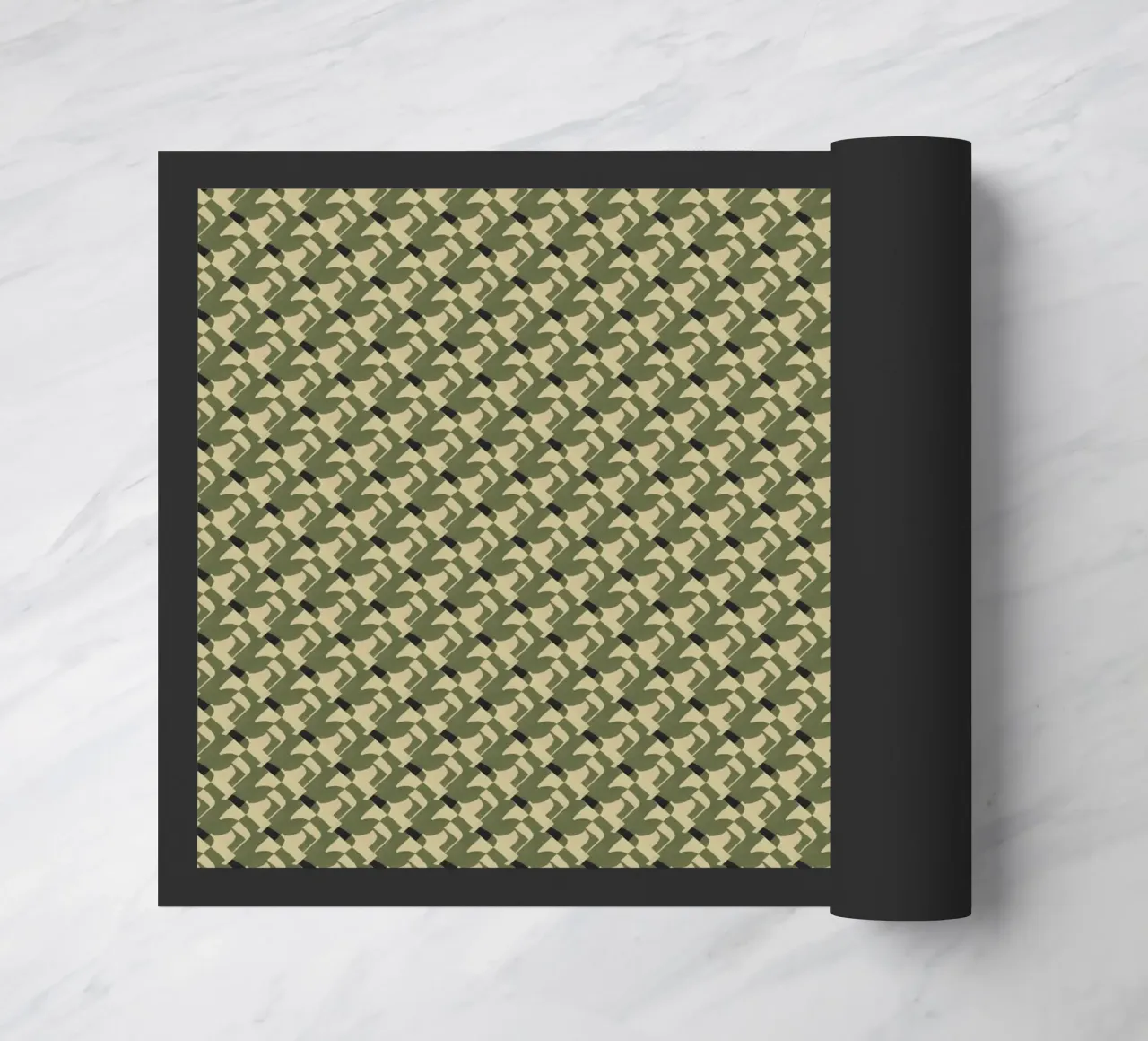 Green copper abstract pattern doormat by Little Dean