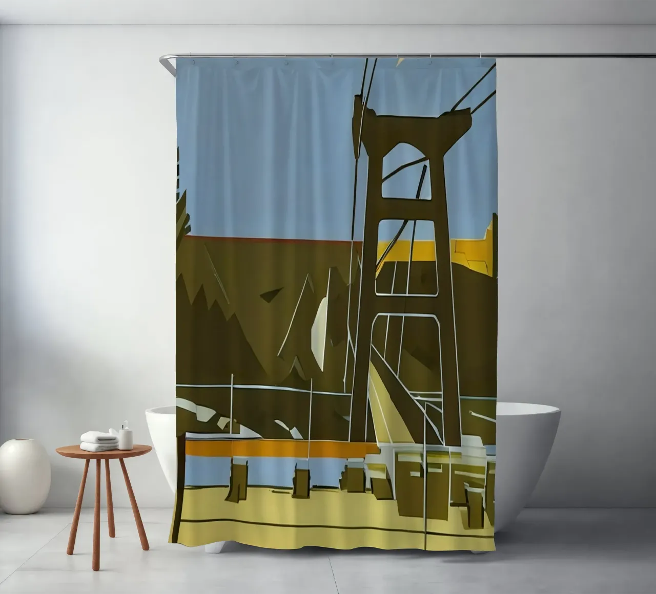 Escursione_turistica_Footbridge_Willingen_1 tenda da doccia da Abstract Art by LK