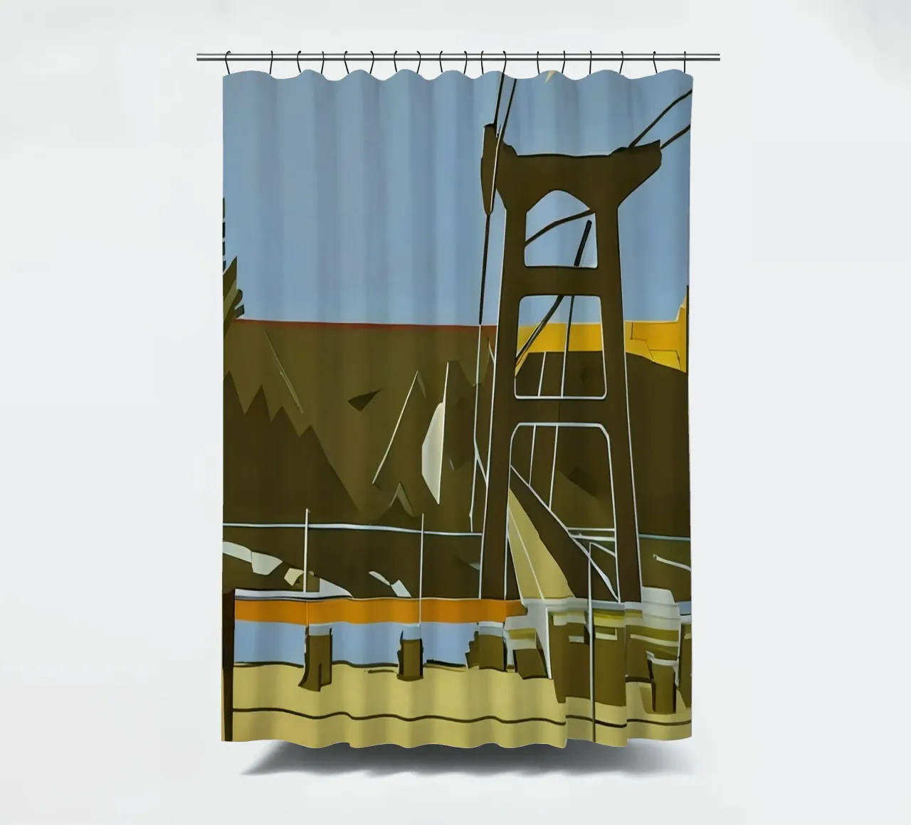 Escursione_turistica_Footbridge_Willingen_1 tenda da doccia da Abstract Art by LK