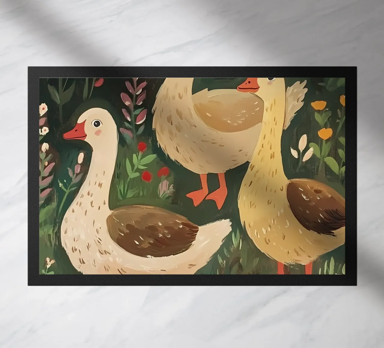 Farm Geese doormat by IamHomeStudio