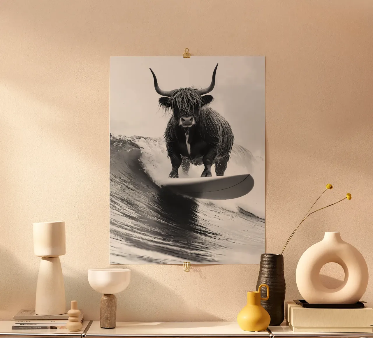 Mucca da surf dell'Altopiano poster da IamHomeStudio