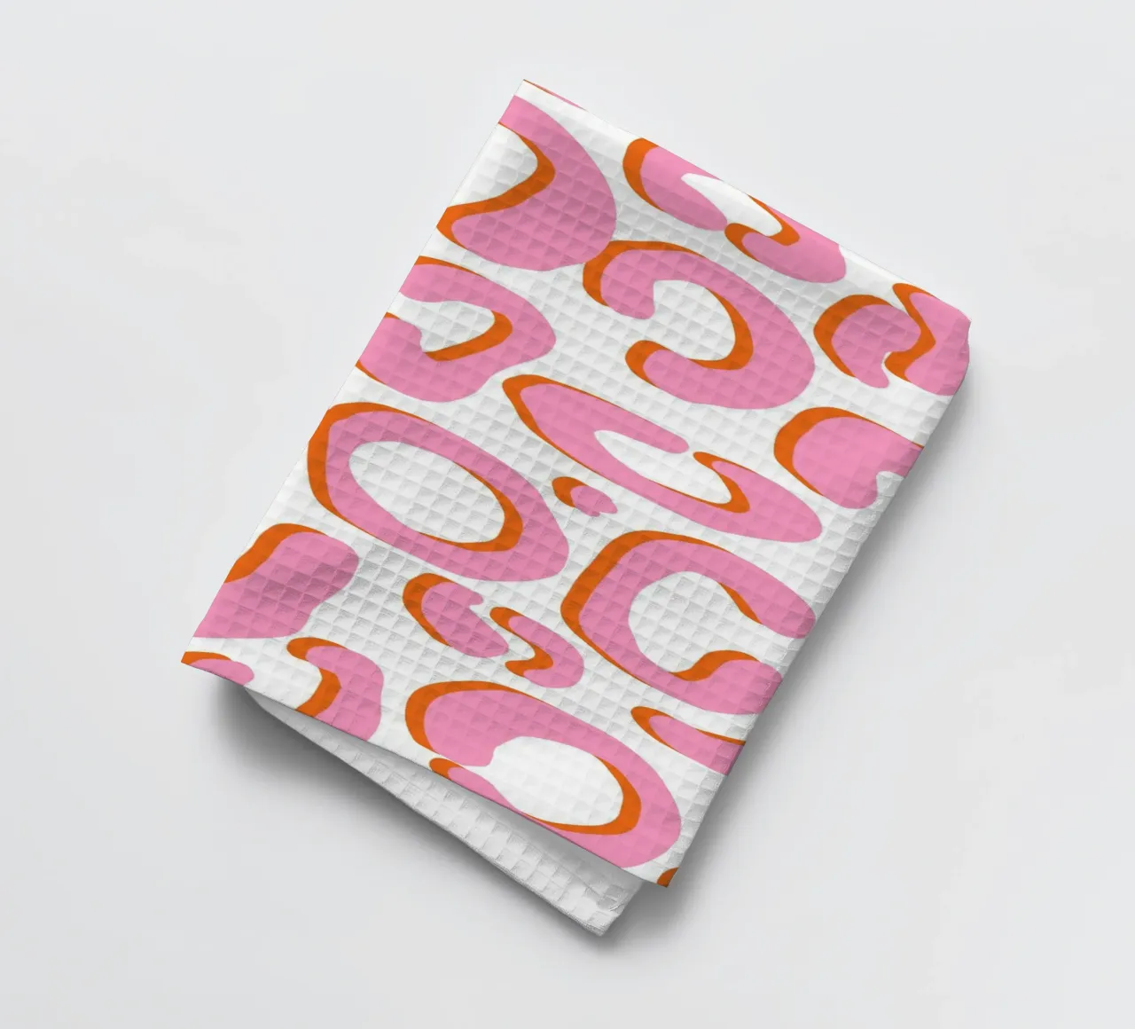 Leopard pink orange tea towel by BAINAI