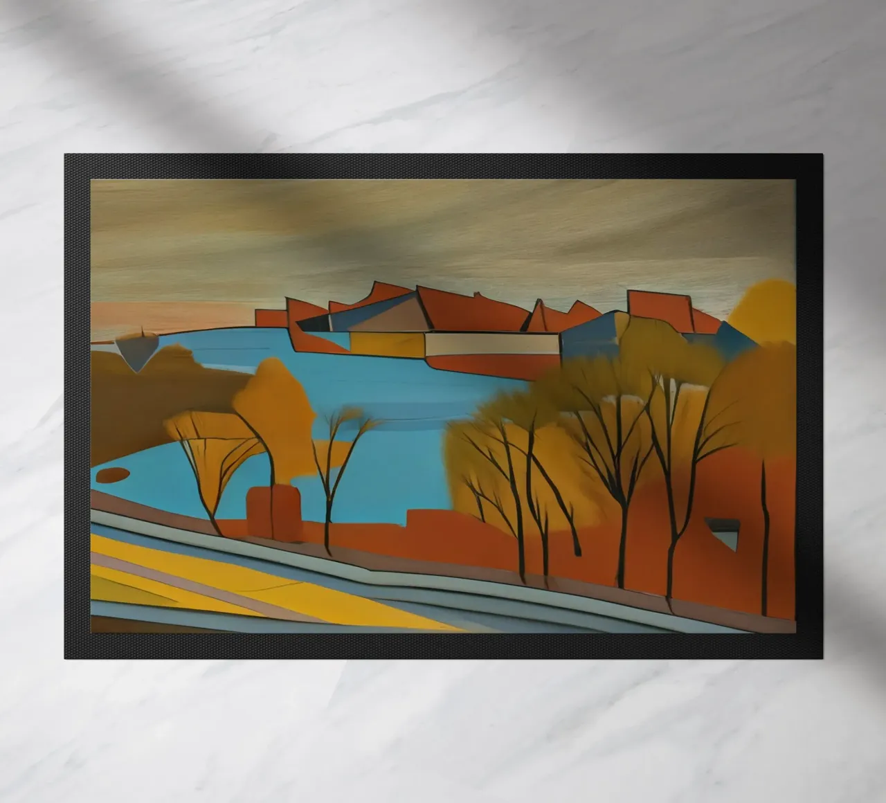 Excursion_landscape_1 doormat by Abstract Art by LK