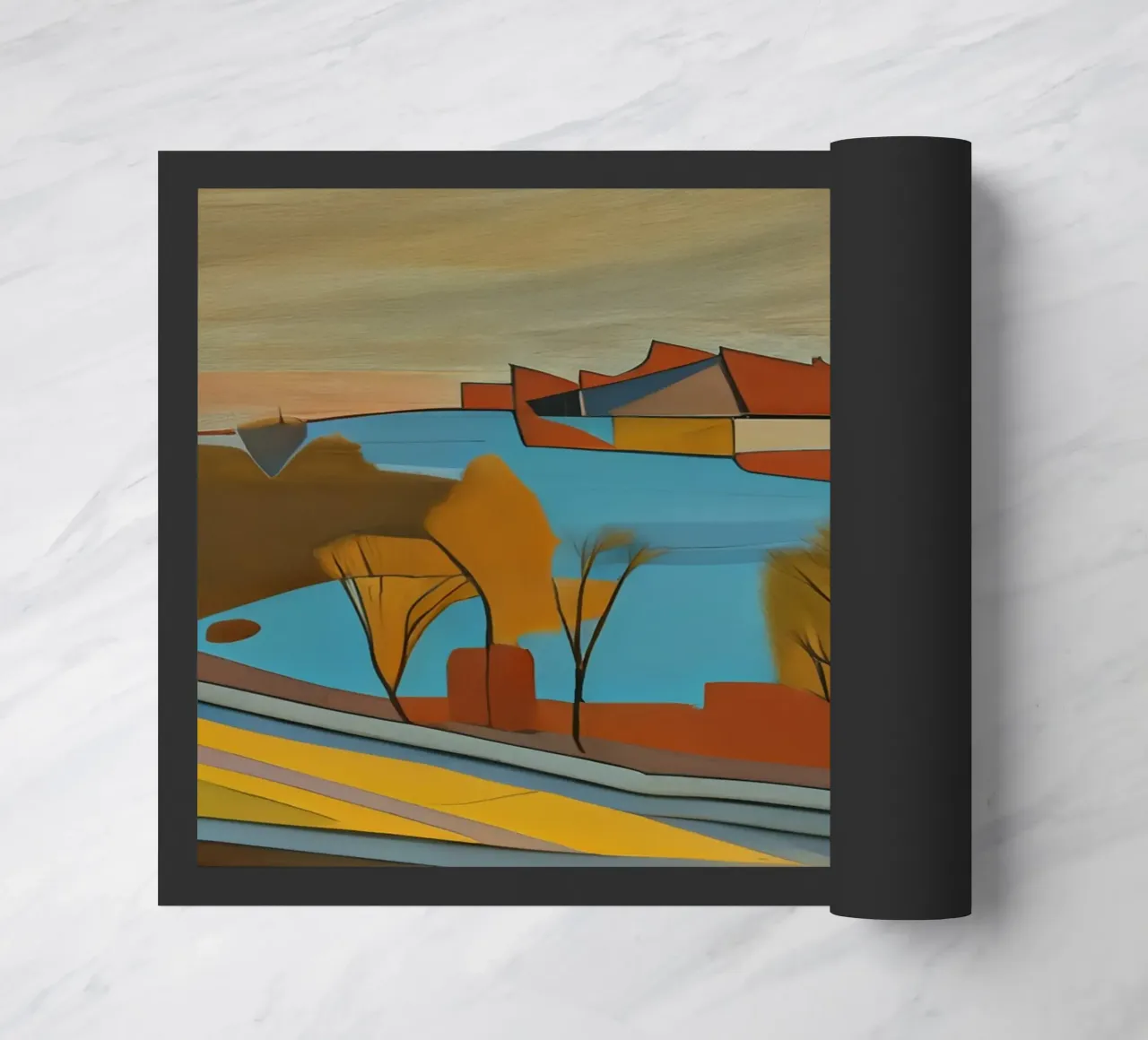 Excursion_landscape_1 doormat by Abstract Art by LK