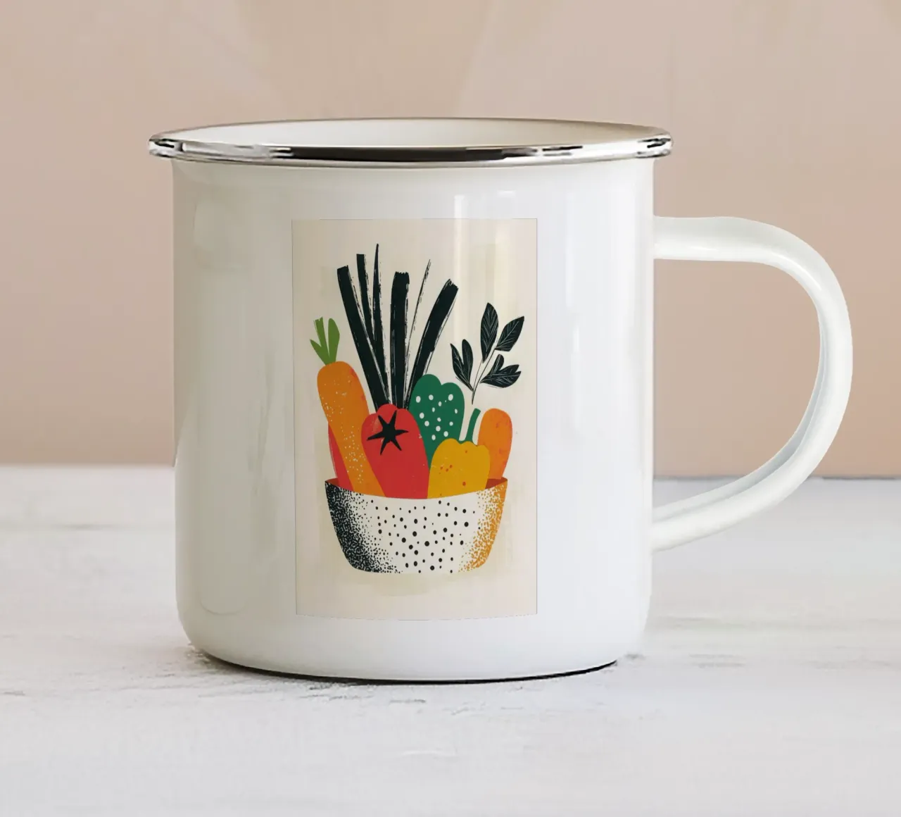 L'arte del mercato tazza in smalto da Pop and Fruits - Affiches & posters